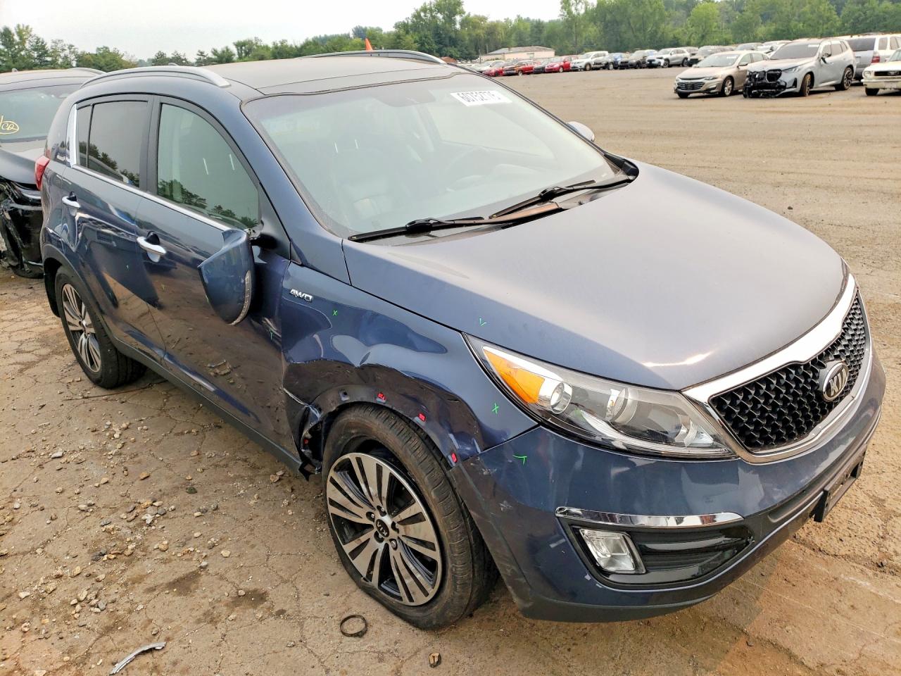 2014 Kia Sportage Ex Blue vin: KNDPCCACXE7566018