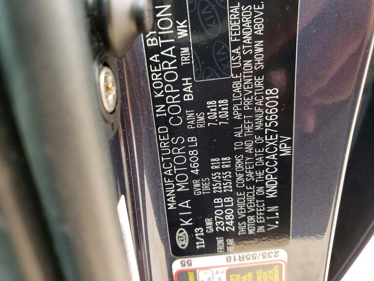 2014 Kia Sportage Ex Blue vin: KNDPCCACXE7566018