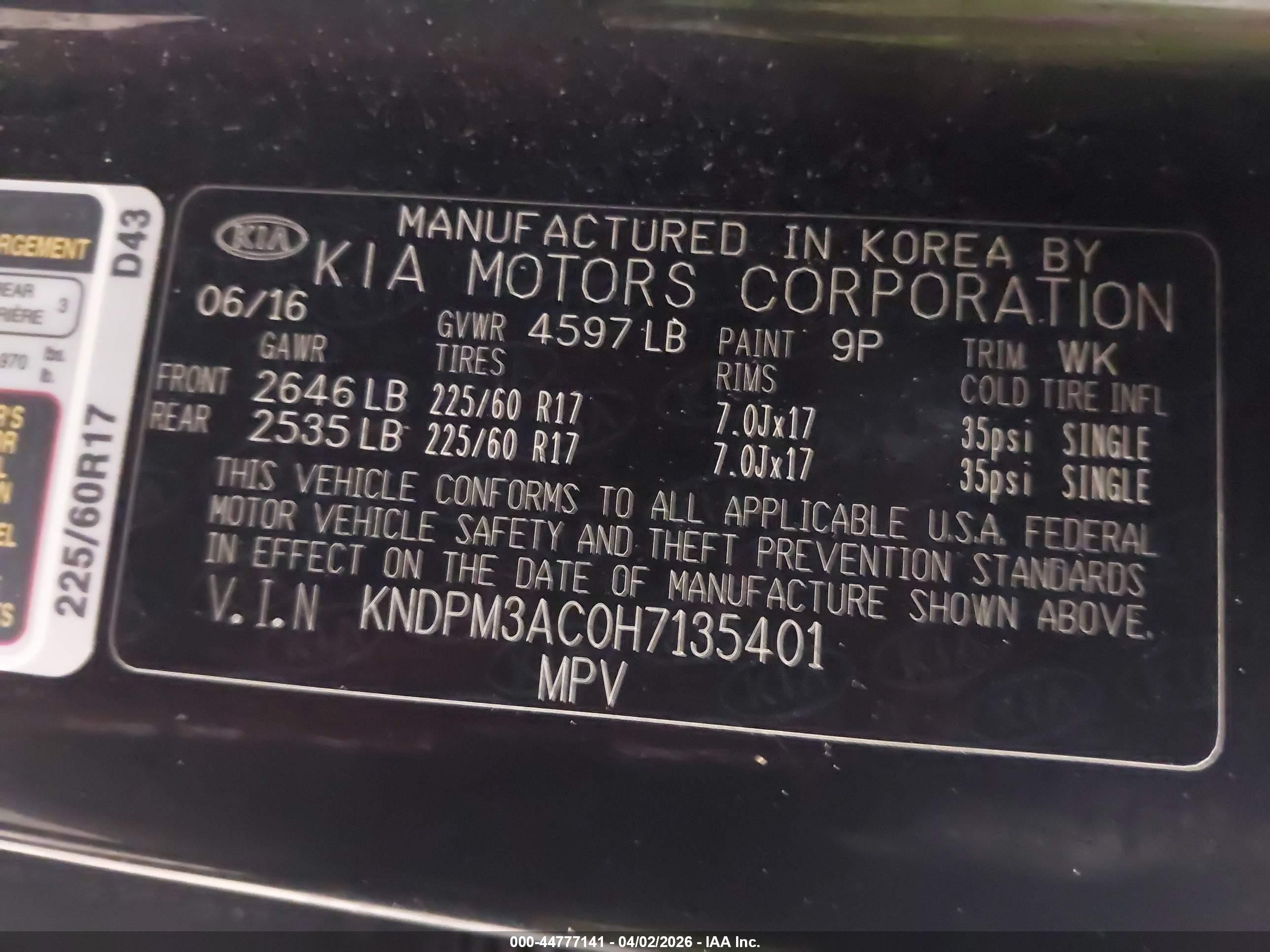 2017 Kia Sportage Lx Black vin: KNDPM3AC0H7135401
