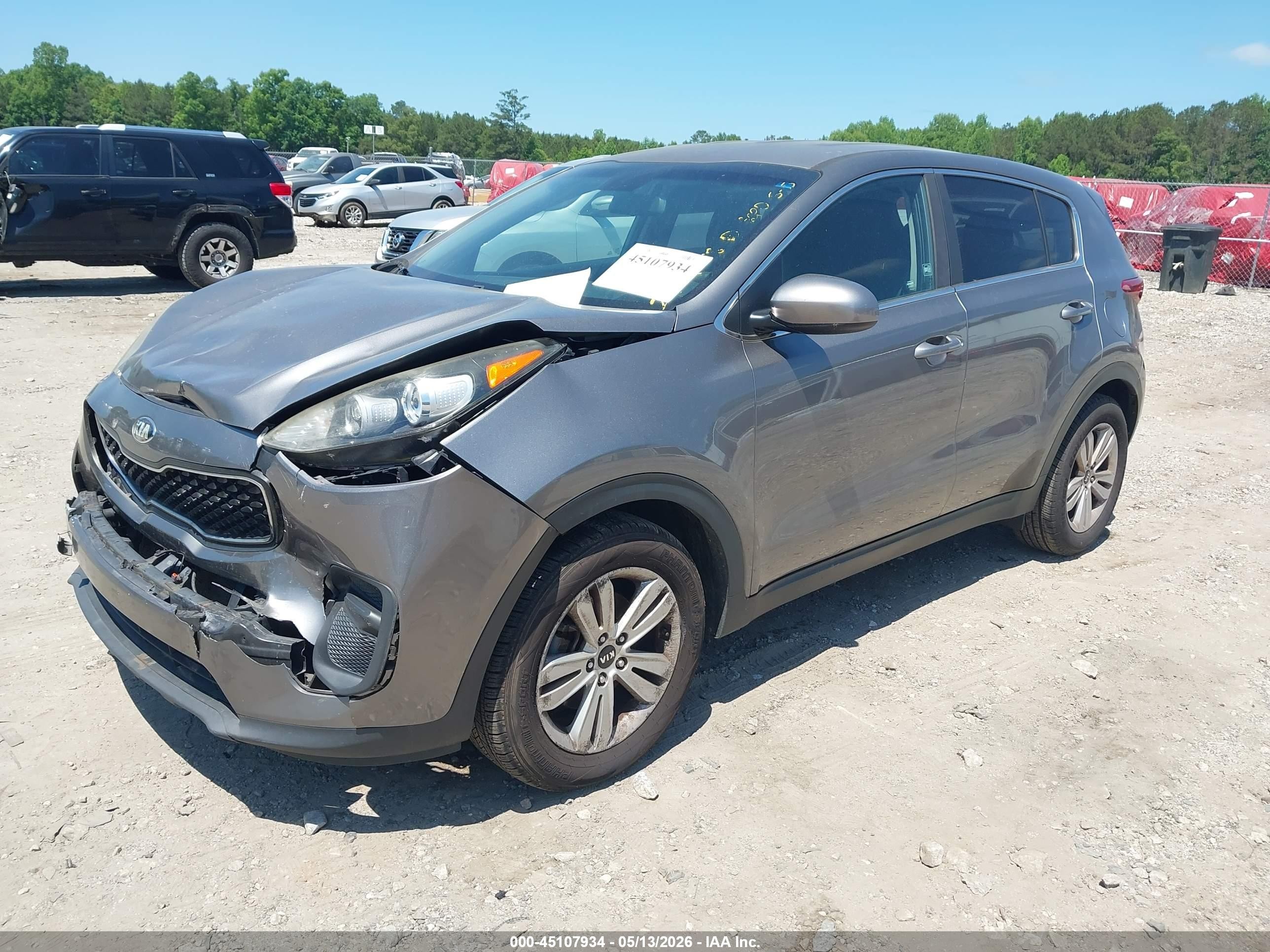 2018 Kia Sportage Lx Gray vin: KNDPM3AC0J7302409