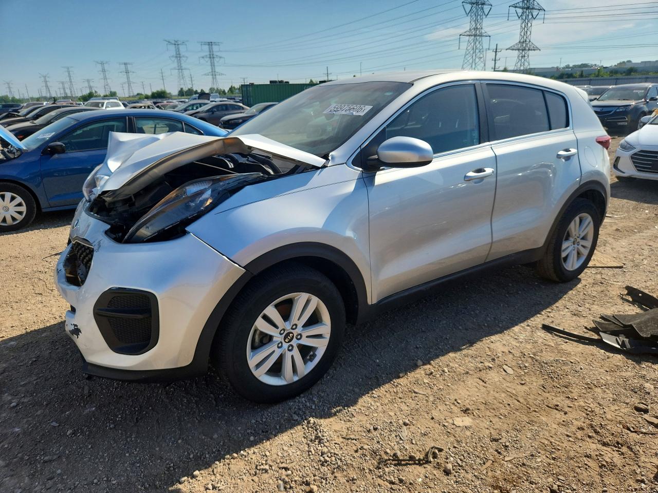 2019 Kia Sportage Lx Silver vin: KNDPM3AC7K7534054