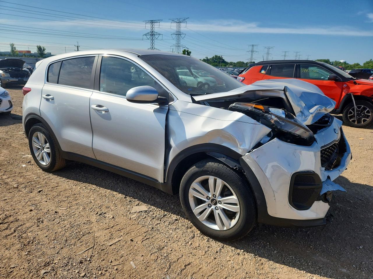 2019 Kia Sportage Lx Silver vin: KNDPM3AC7K7534054