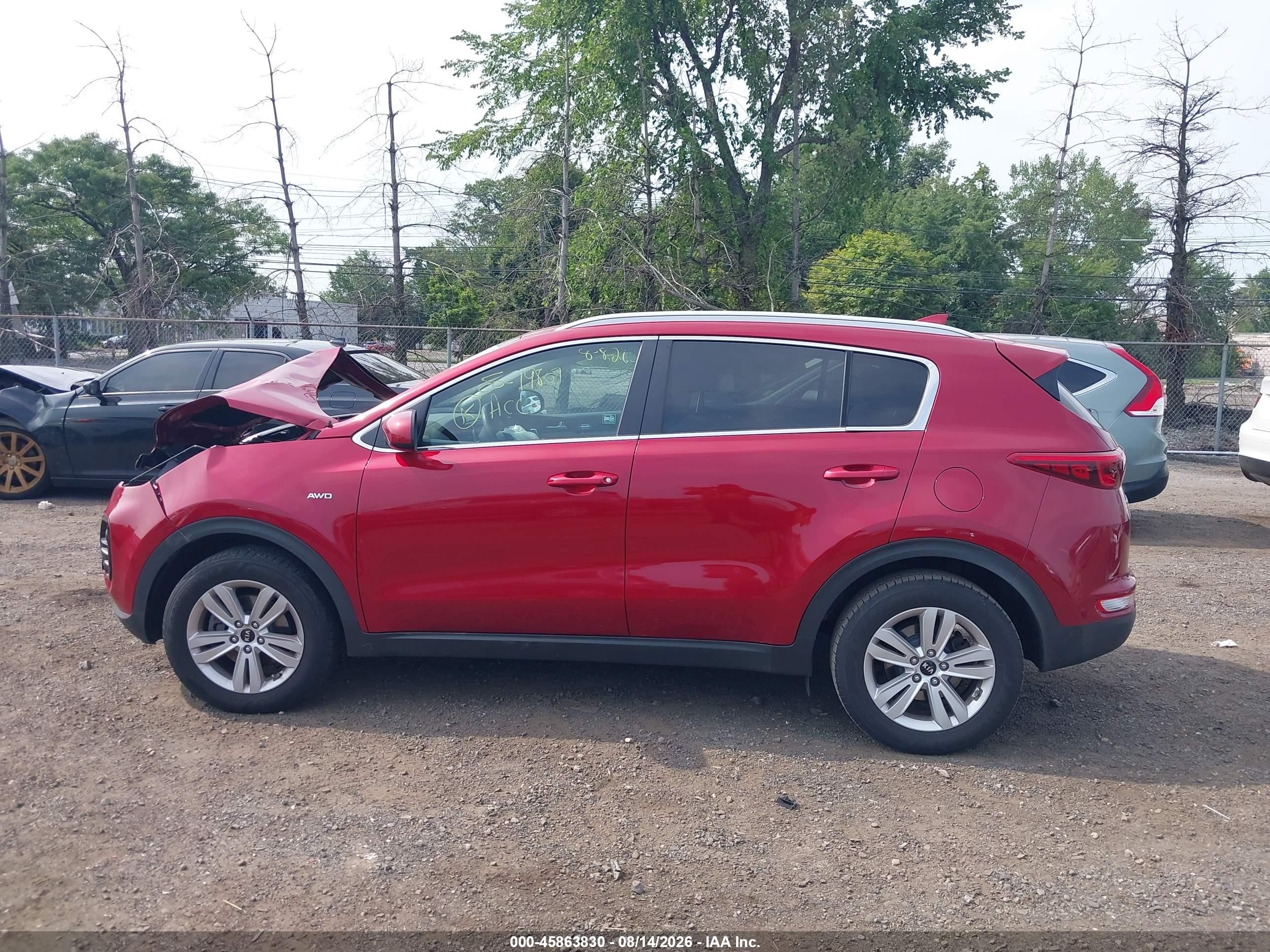 2017 Kia Sportage Lx Red vin: KNDPMCAC5H7169382