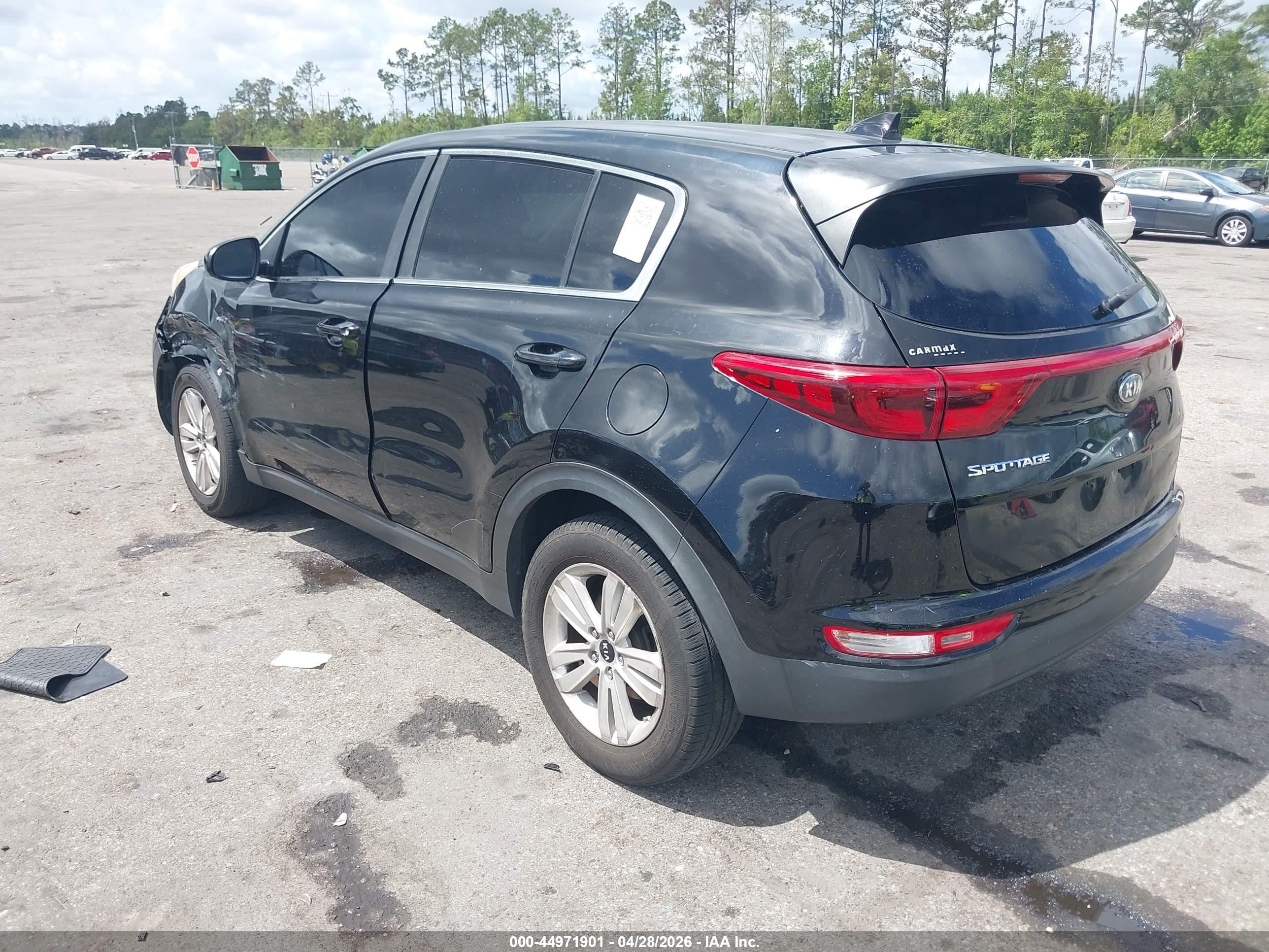 2017 Kia Sportage Lx Black vin: KNDPMCAC6H7070716