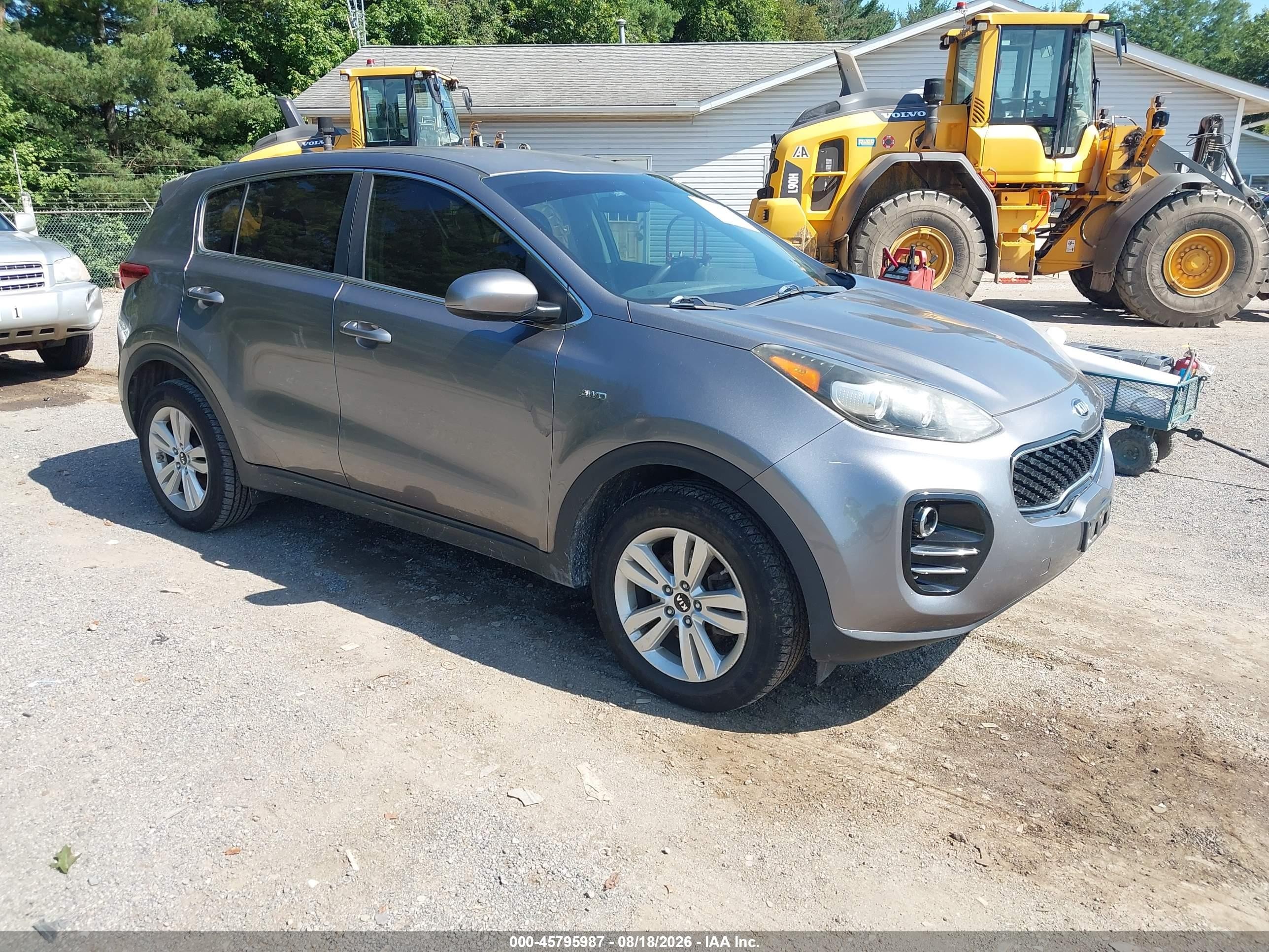 2018 Kia Sportage Lx Gray vin: KNDPMCAC6J7421307