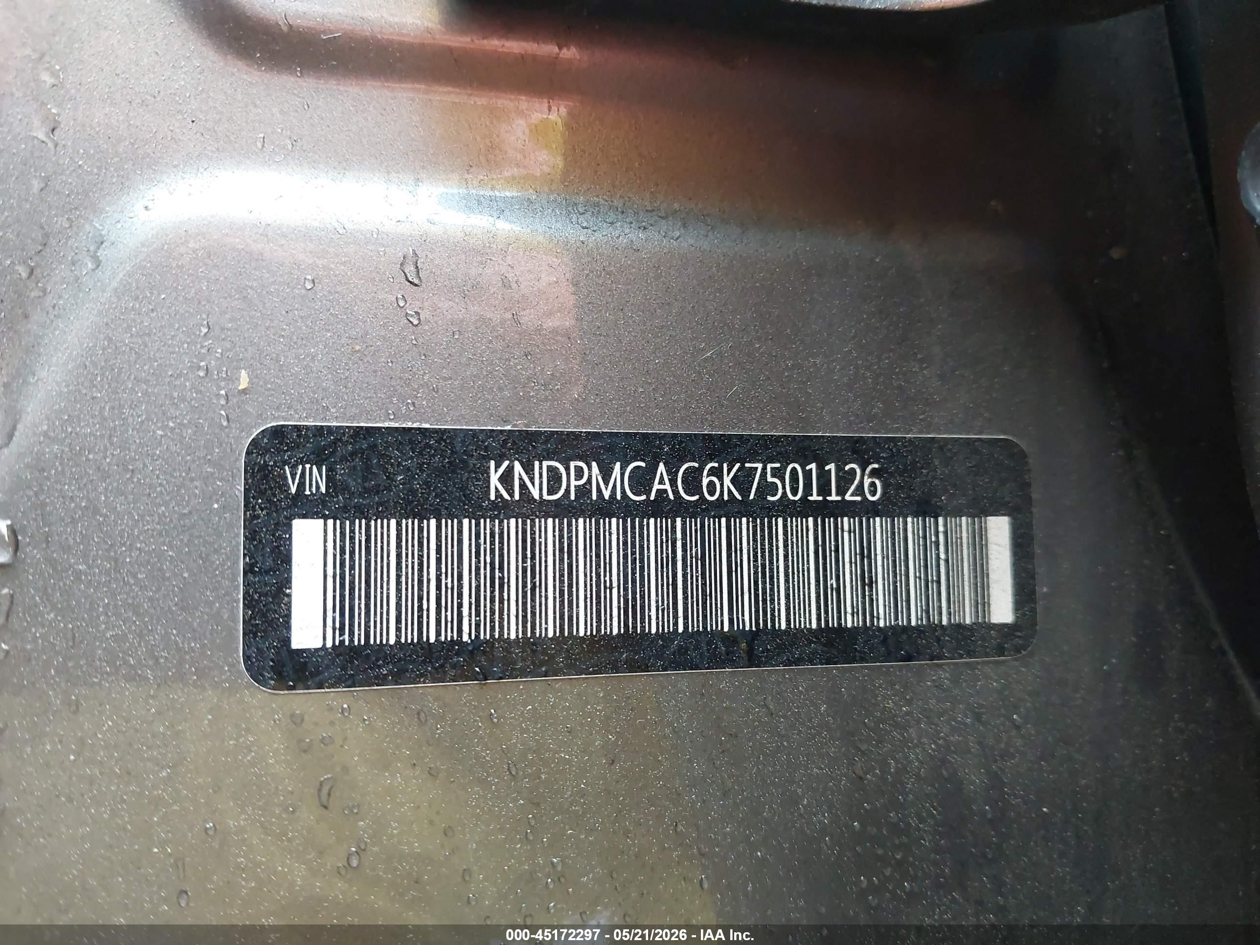 2019 Kia Sportage Lx Gray vin: KNDPMCAC6K7501126