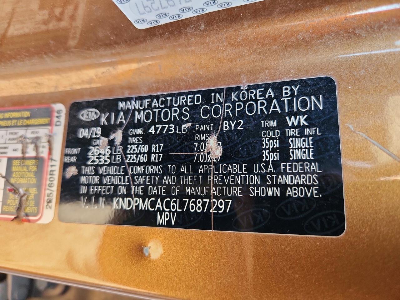 2020 Kia Sportage Lx Brown vin: KNDPMCAC6L7687297
