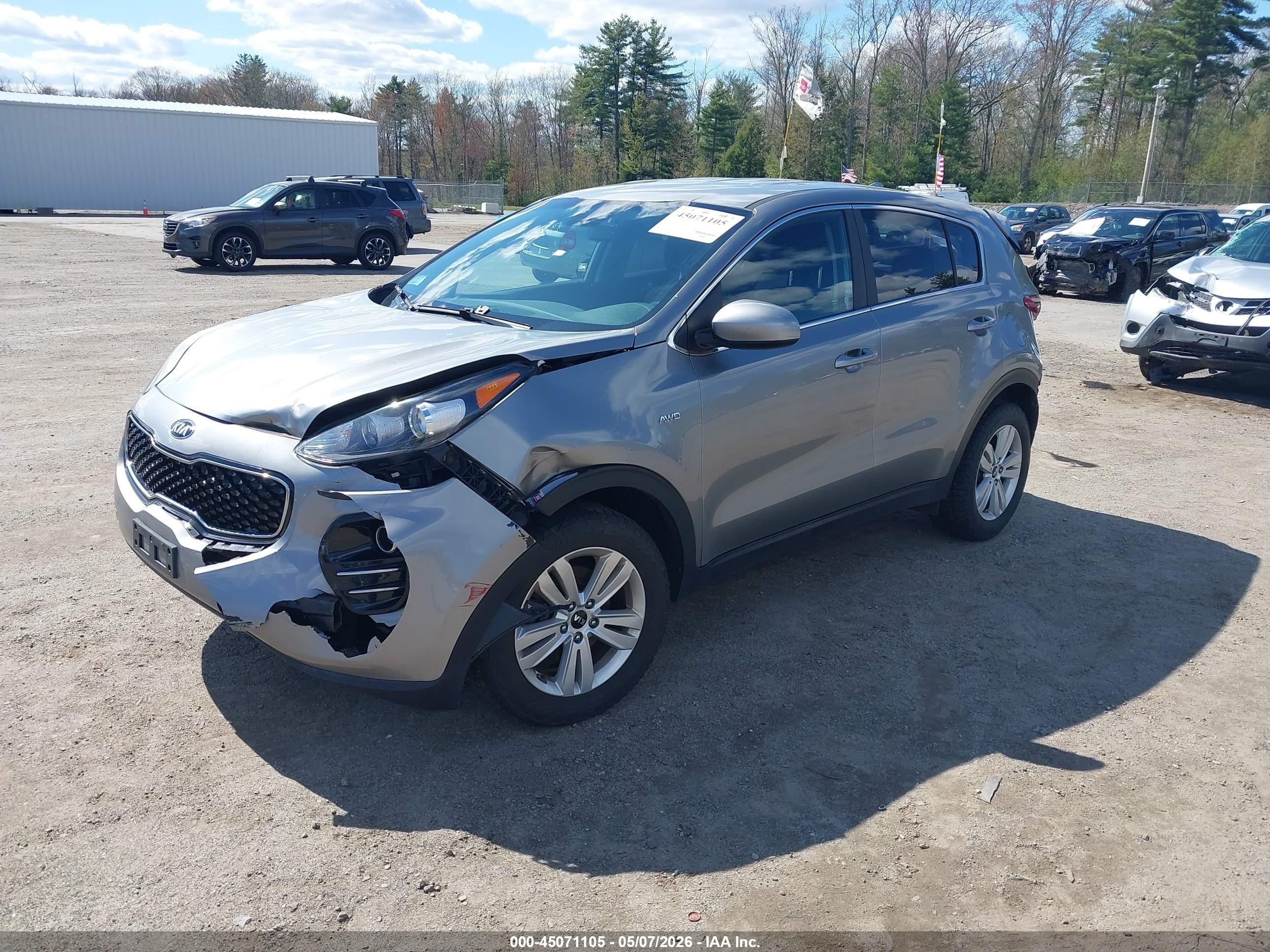 2019 Kia Sportage Lx Gray vin: KNDPMCACXK7609300