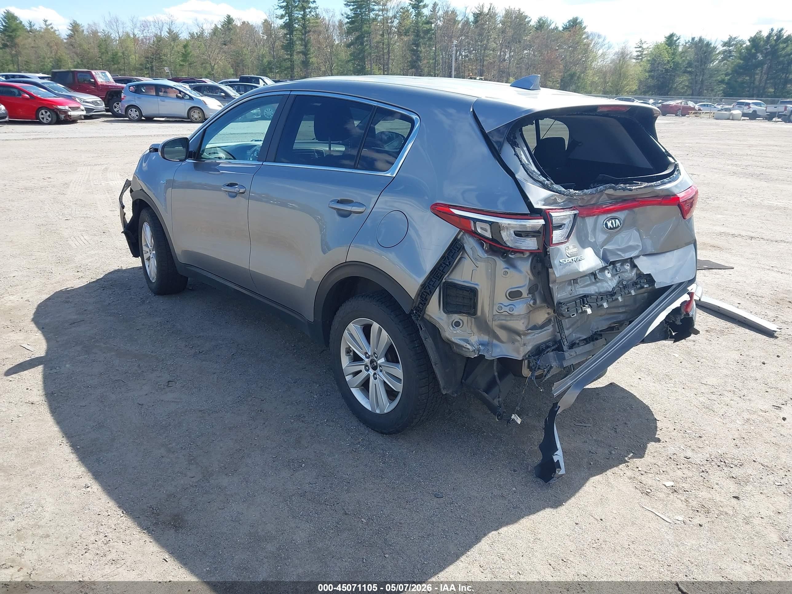 2019 Kia Sportage Lx Gray vin: KNDPMCACXK7609300