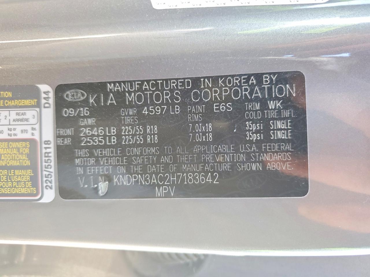 2017 Kia Sportage Ex Gray vin: KNDPN3AC2H7183642