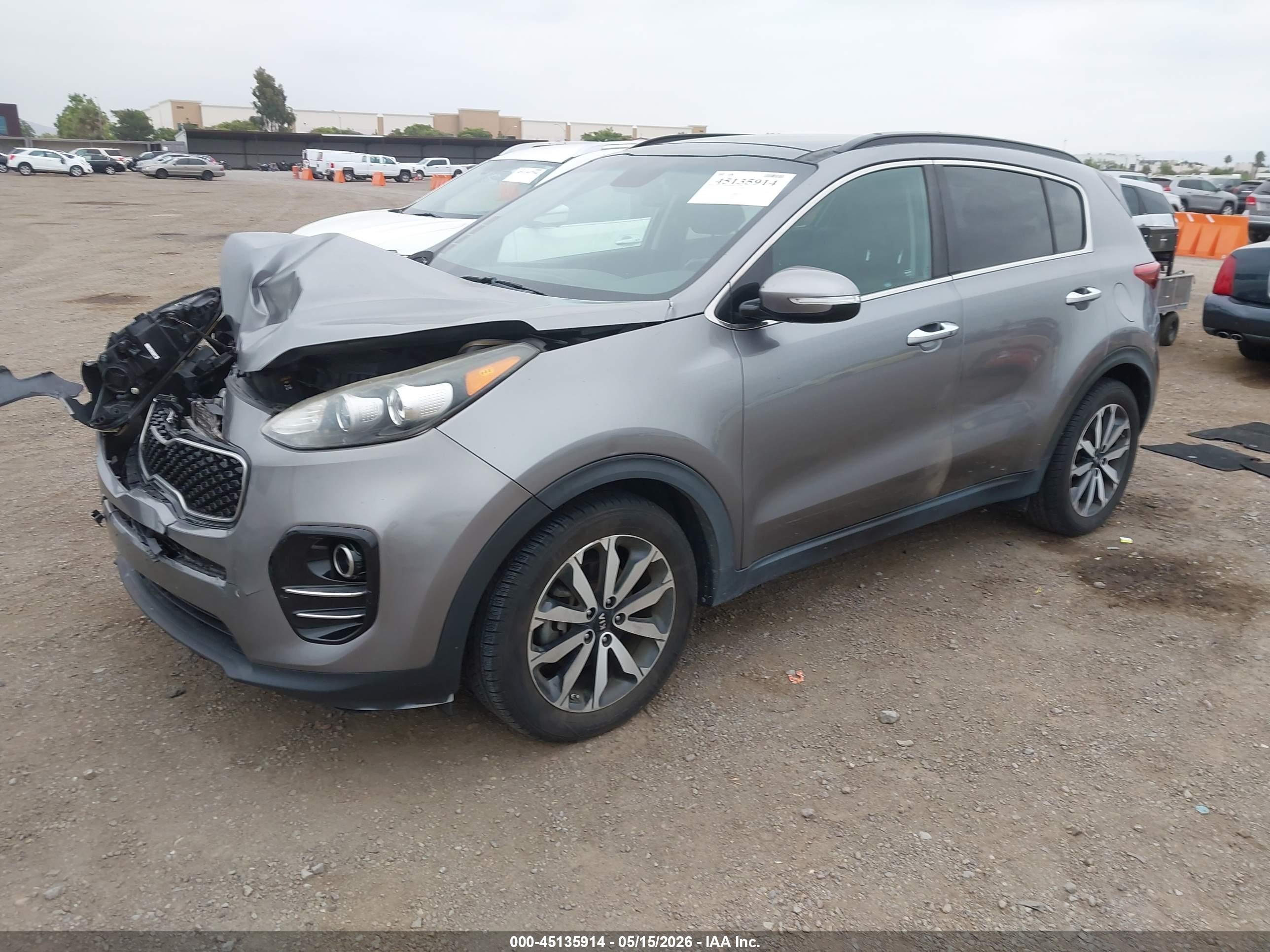 2018 Kia Sportage Ex Gray vin: KNDPN3ACXJ7386610