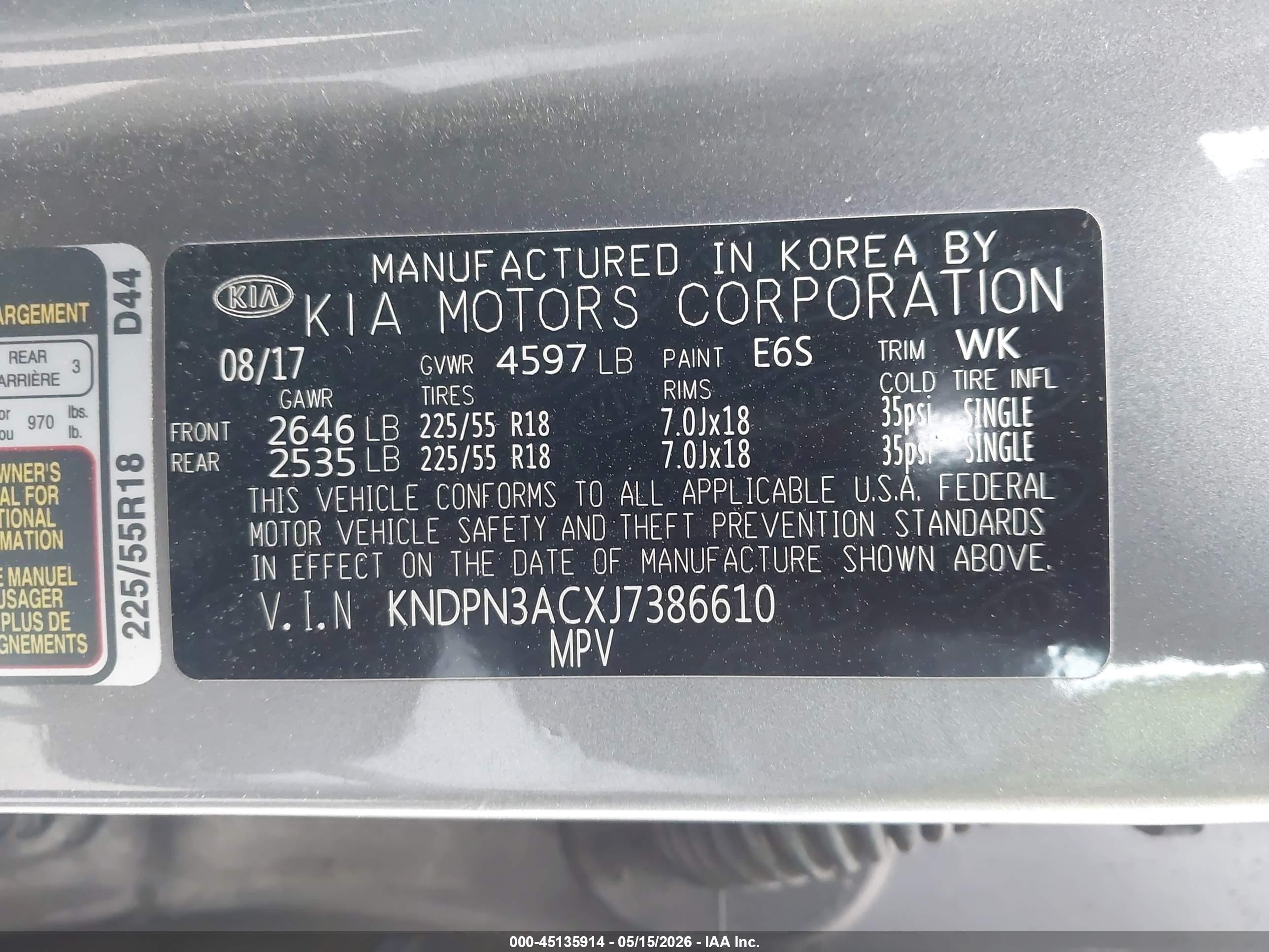2018 Kia Sportage Ex Gray vin: KNDPN3ACXJ7386610