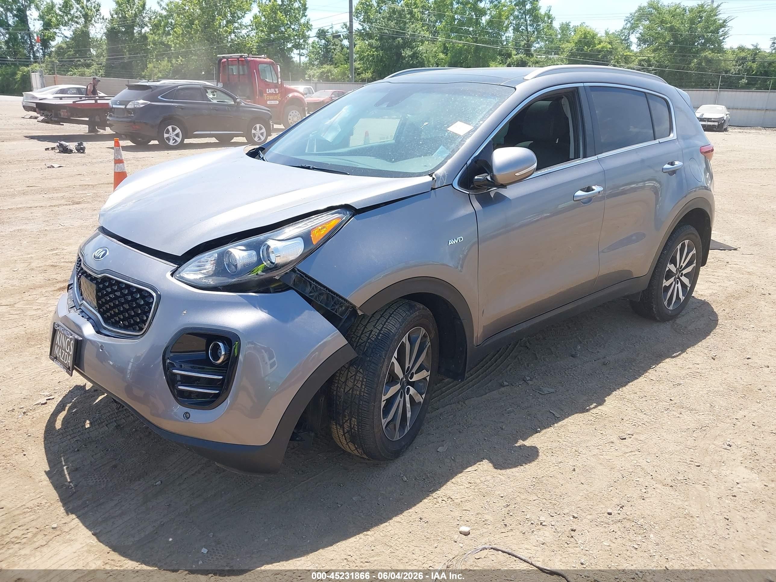 2017 Kia Sportage Ex Gray vin: KNDPNCAC1H7158747