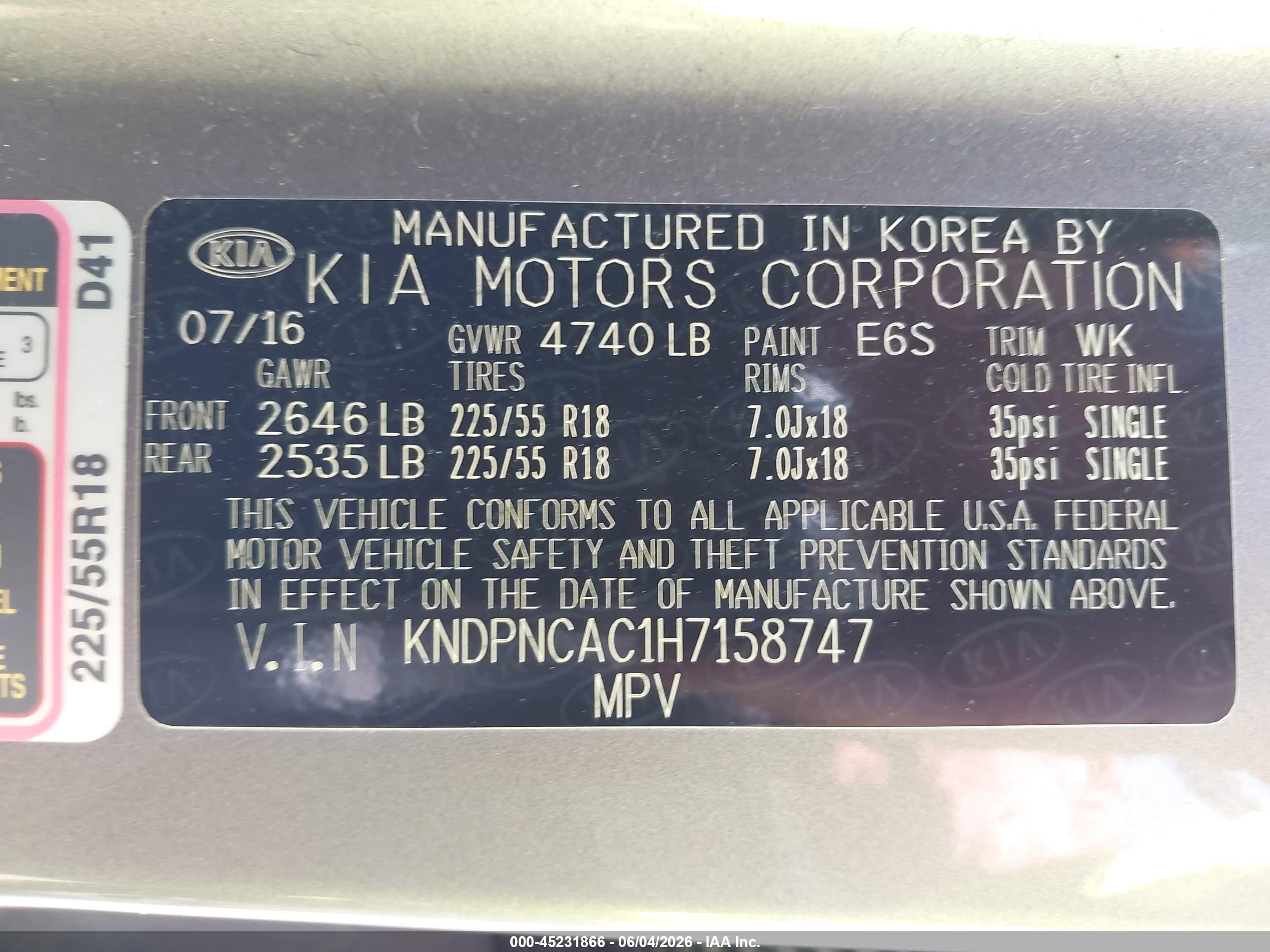 2017 Kia Sportage Ex Gray vin: KNDPNCAC1H7158747