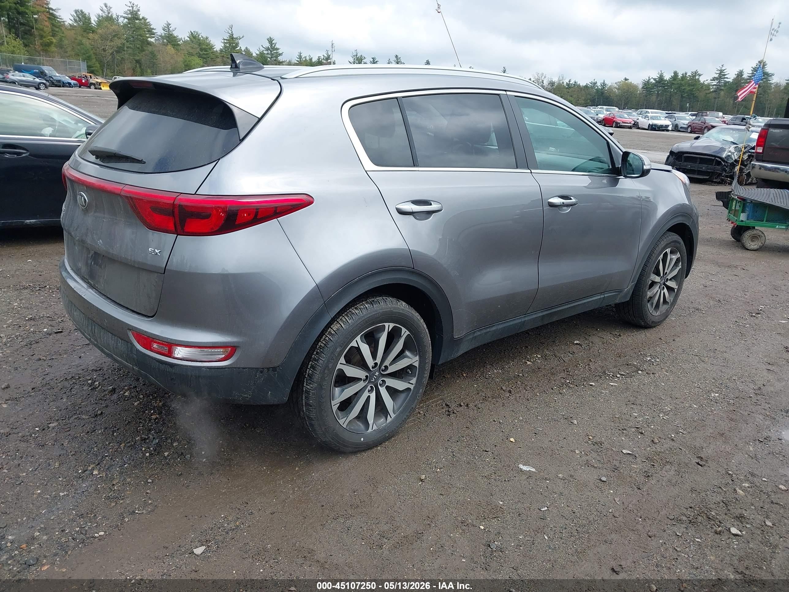 2017 Kia Sportage Ex Gray vin: KNDPNCAC8H7229233