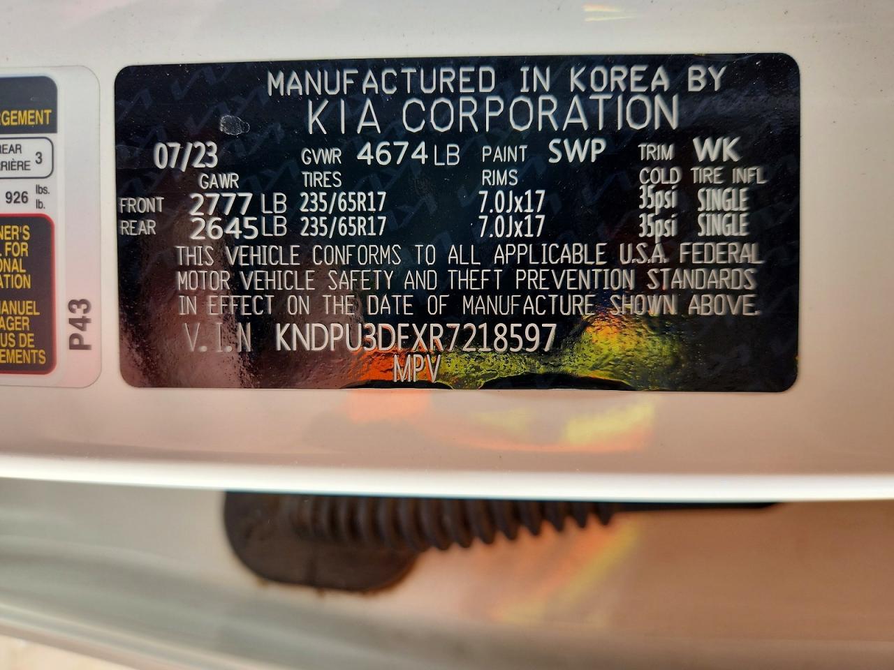 2024 Kia Sportage Lx White vin: KNDPU3DFXR7218597