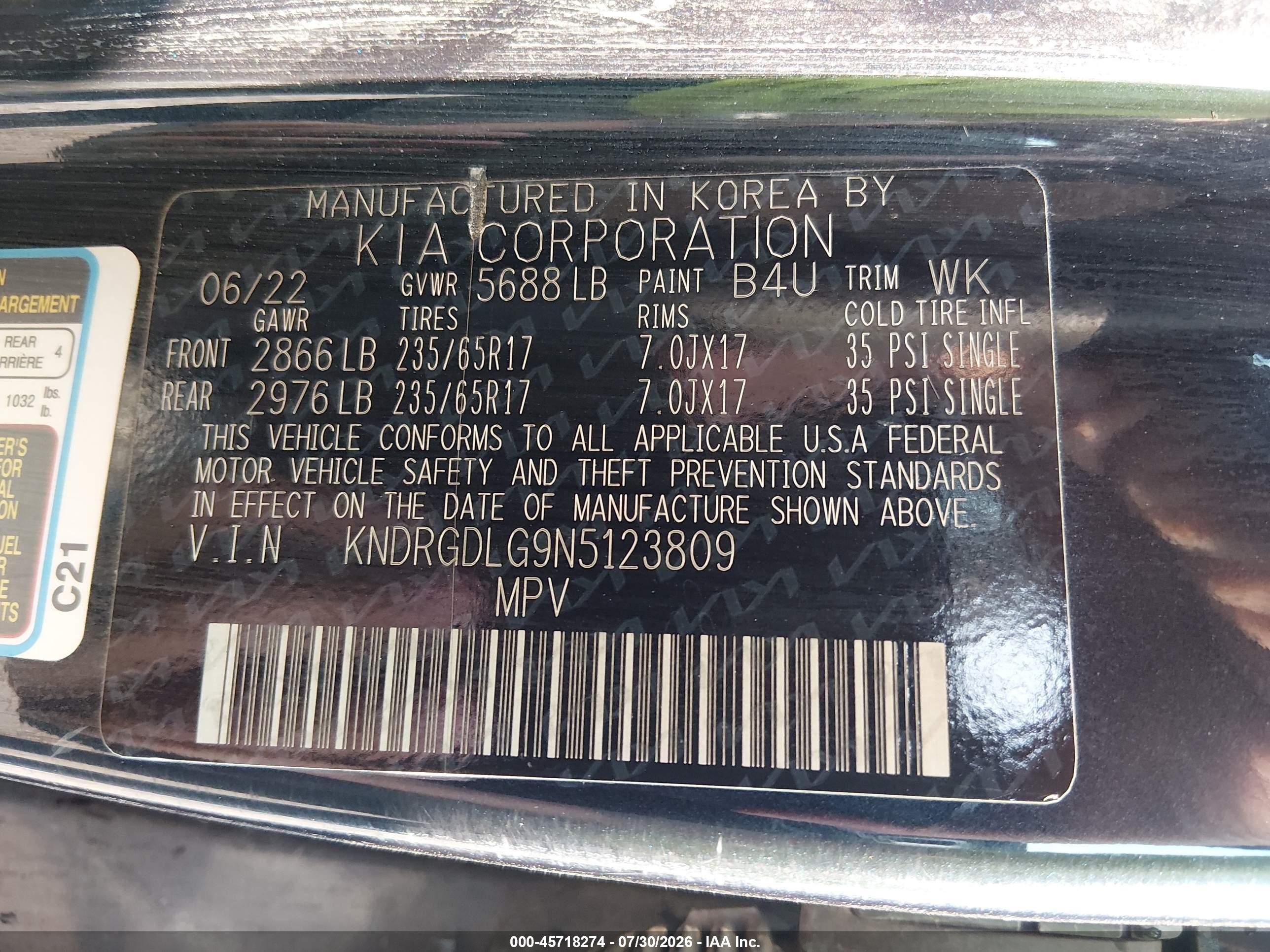 2022 Kia Sorento Hybrid S Black vin: KNDRGDLG9N5123809
