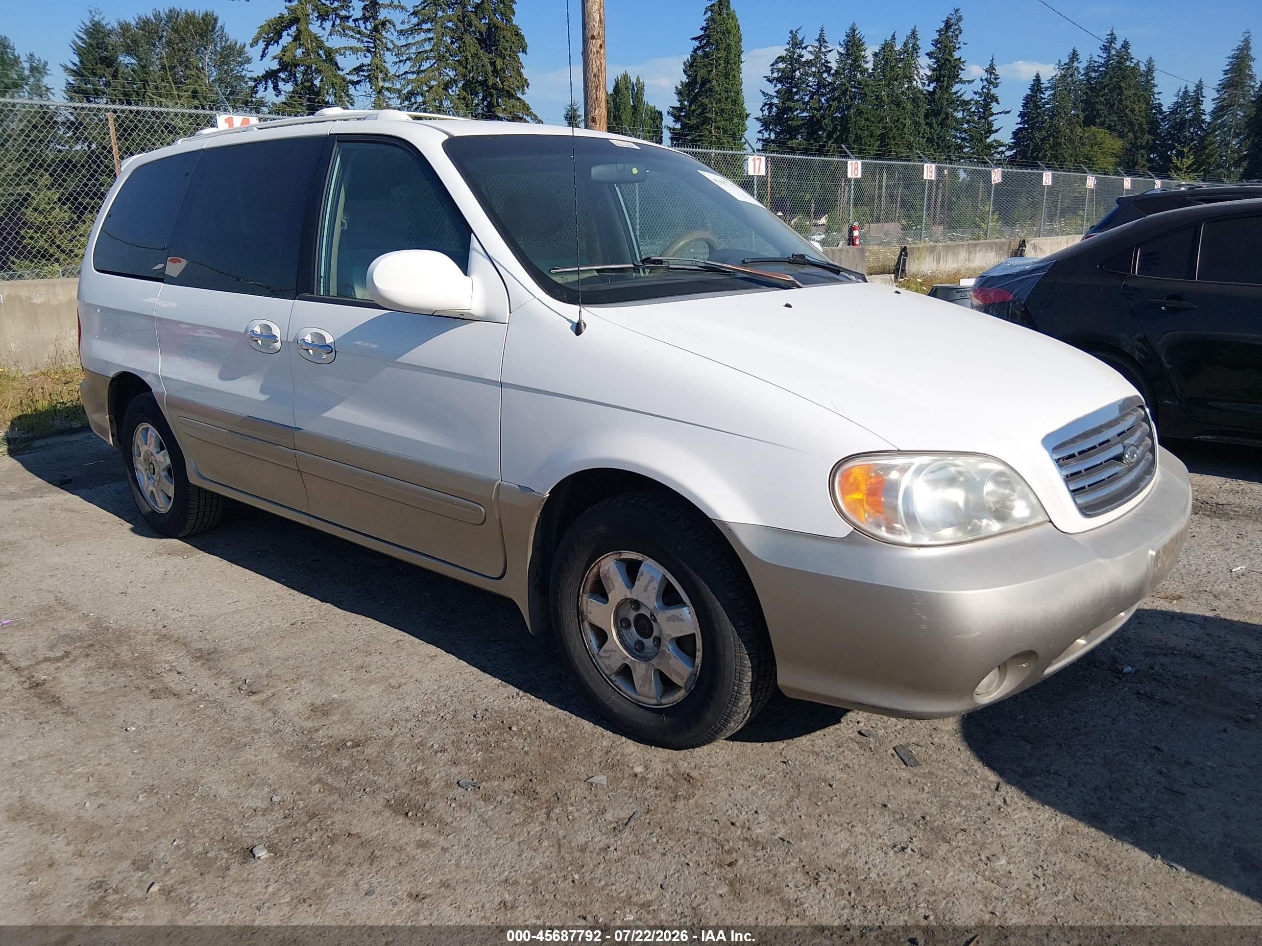 2003 Kia Sedona Ex/lx White vin: KNDUP131036403291
