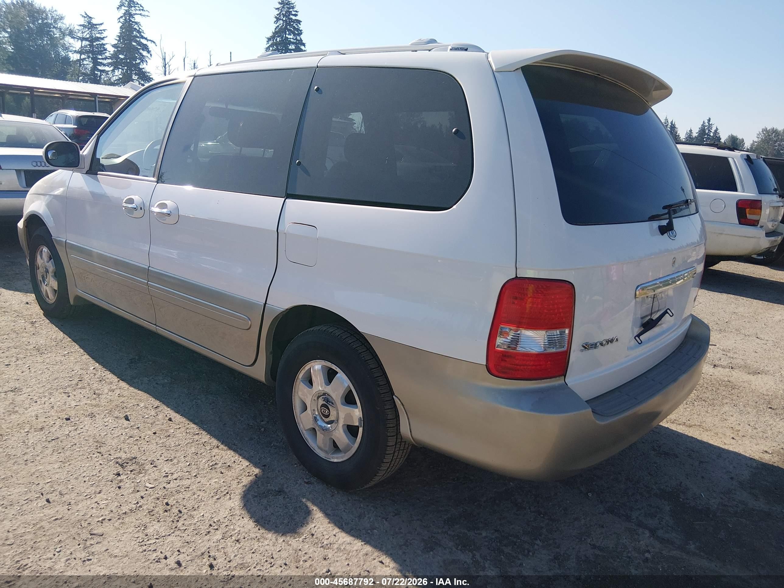 2003 Kia Sedona Ex/lx White vin: KNDUP131036403291