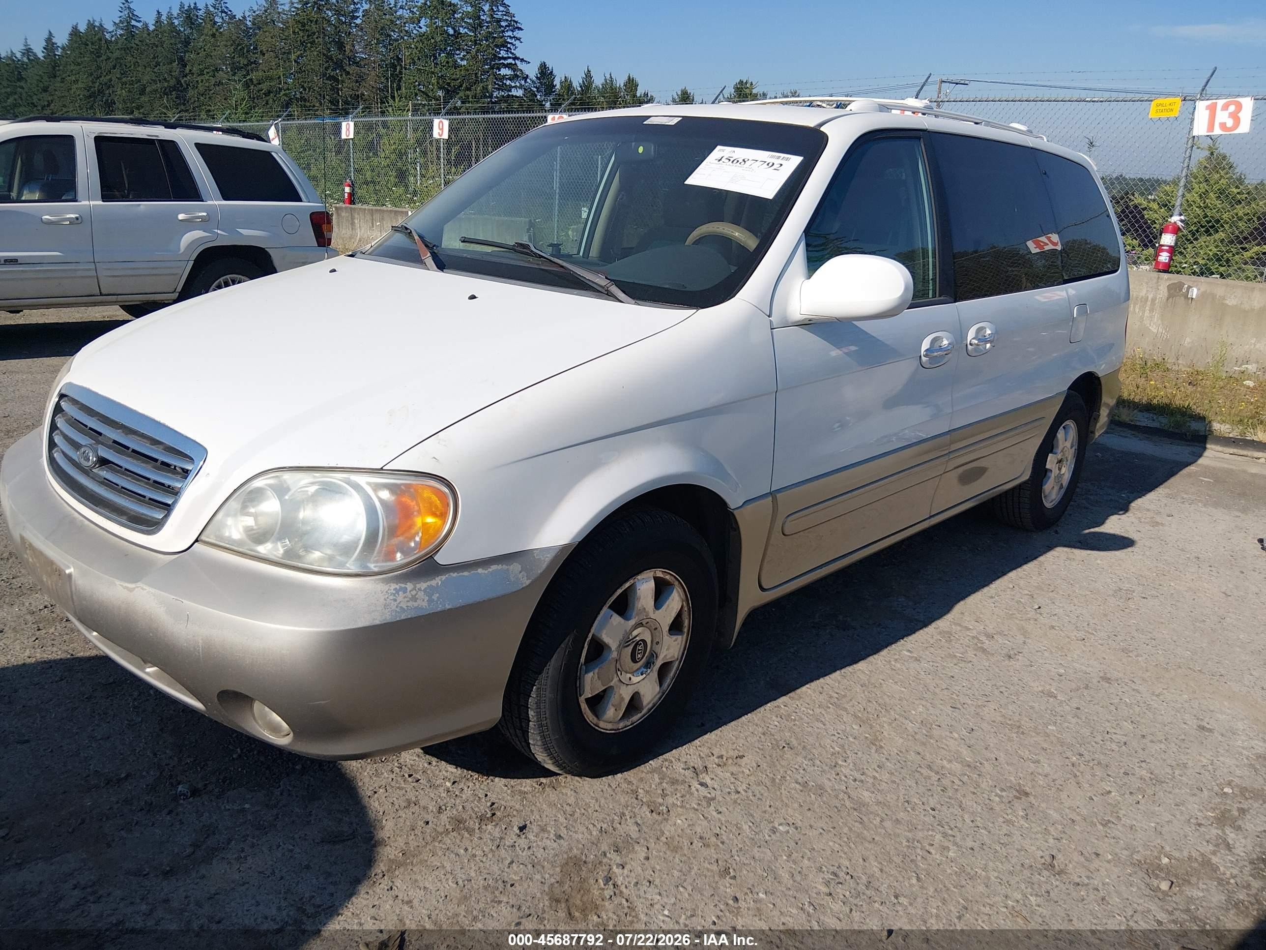 2003 Kia Sedona Ex/lx White vin: KNDUP131036403291