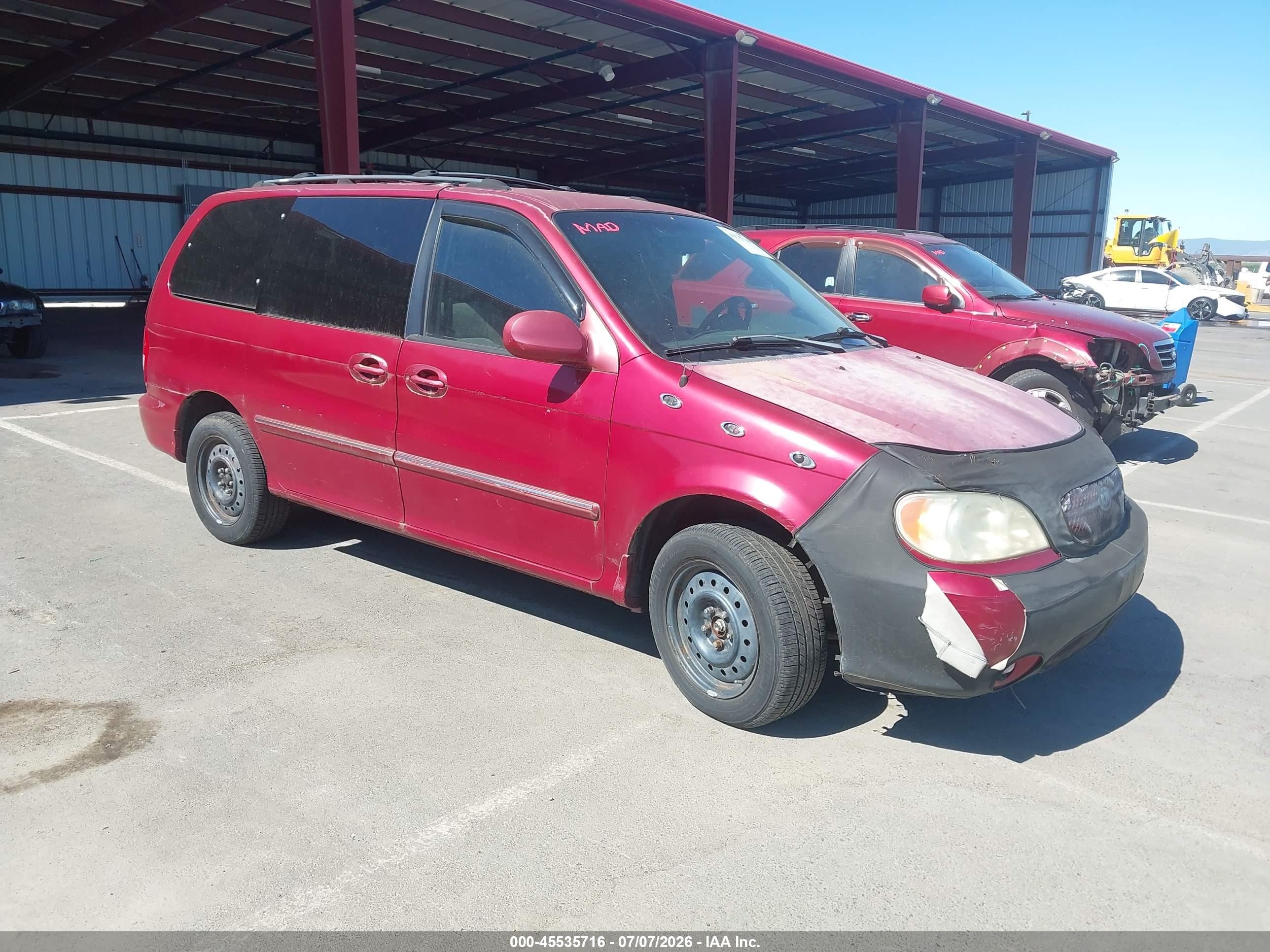 2005 Kia Sedona Ex/lx Red vin: KNDUP131156618567