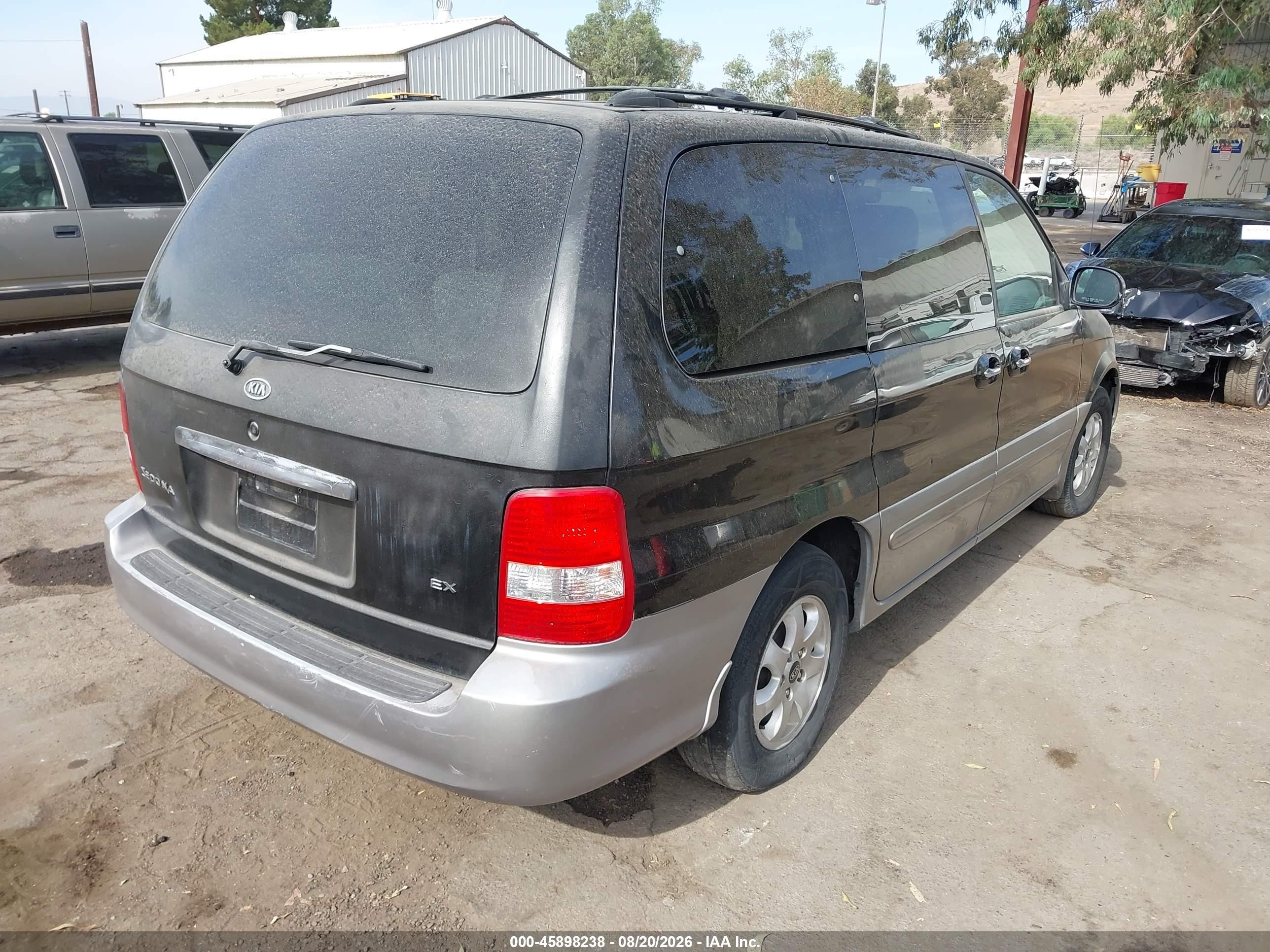 2004 Kia Sedona Ex/lx Black vin: KNDUP131246574612