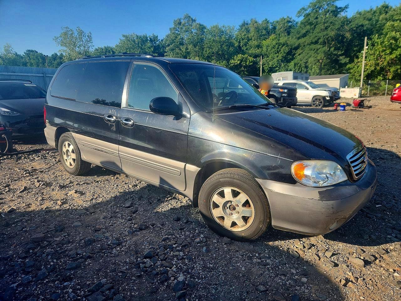 2003 Kia Sedona Lx Black vin: KNDUP131436345749