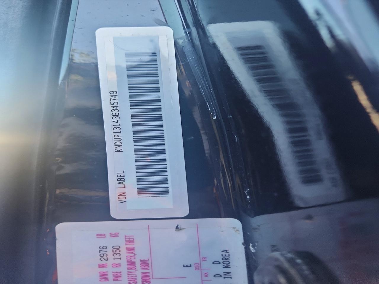 2003 Kia Sedona Lx Black vin: KNDUP131436345749