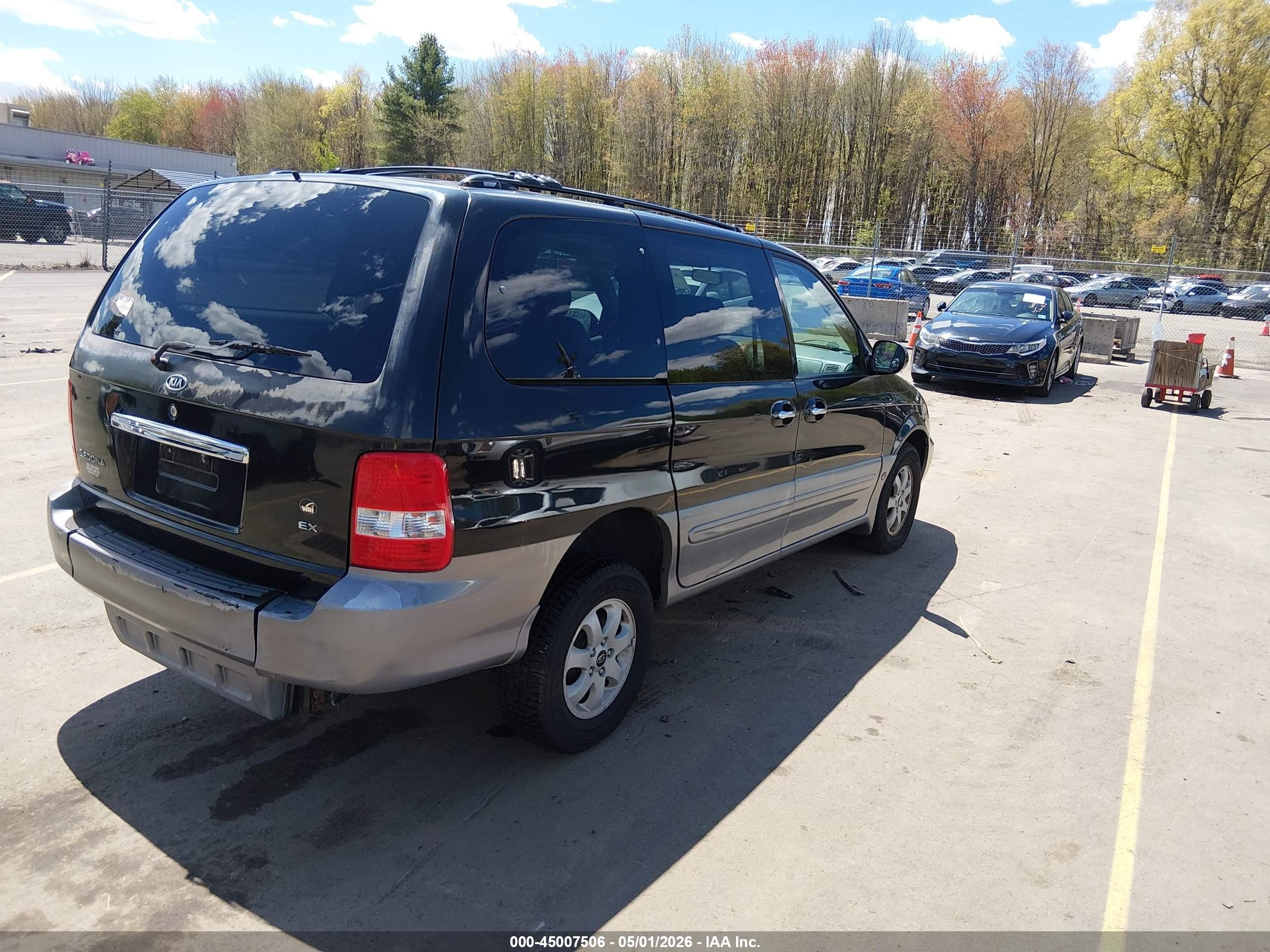 2004 Kia Sedona Ex/lx Black vin: KNDUP131446507624