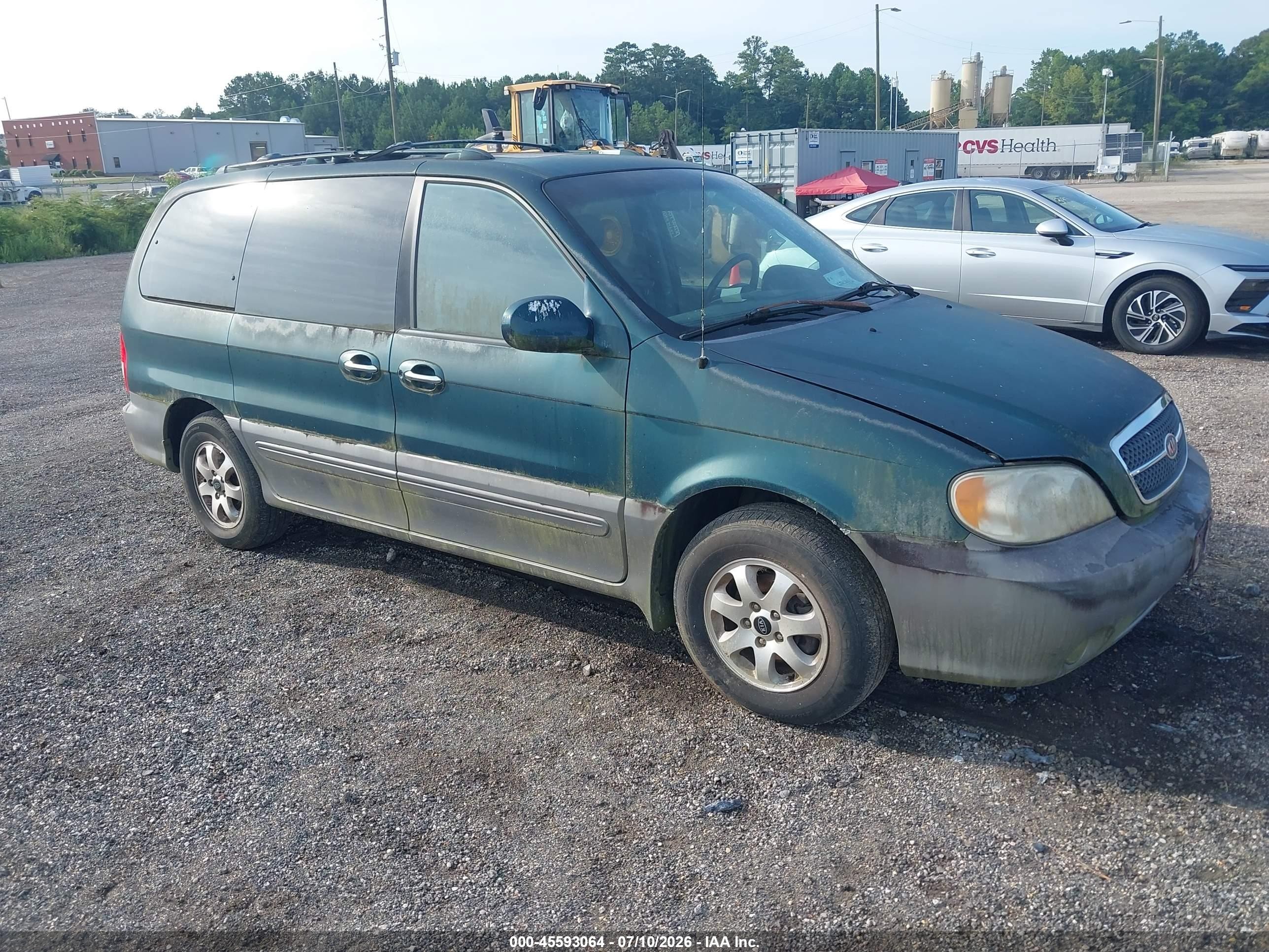 2004 Kia Sedona Ex/lx Green vin: KNDUP131446597289