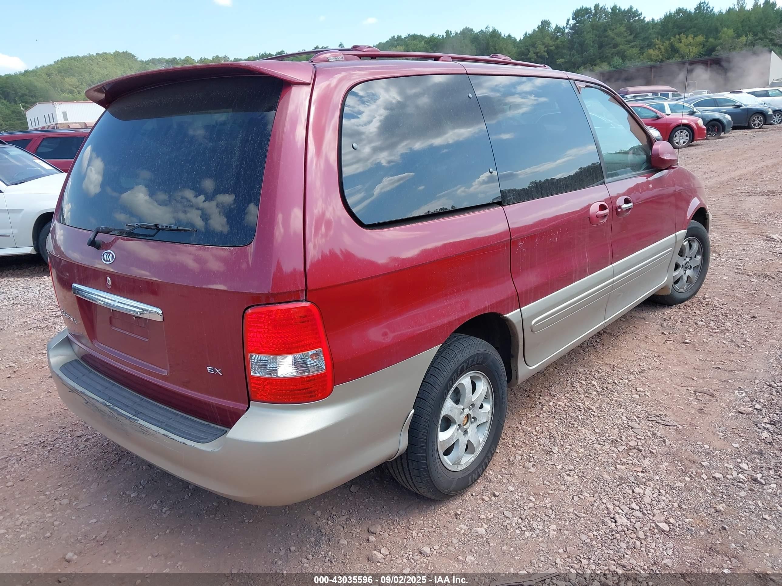 2005 Kia Sedona Ex/lx Red vin: KNDUP131456649425