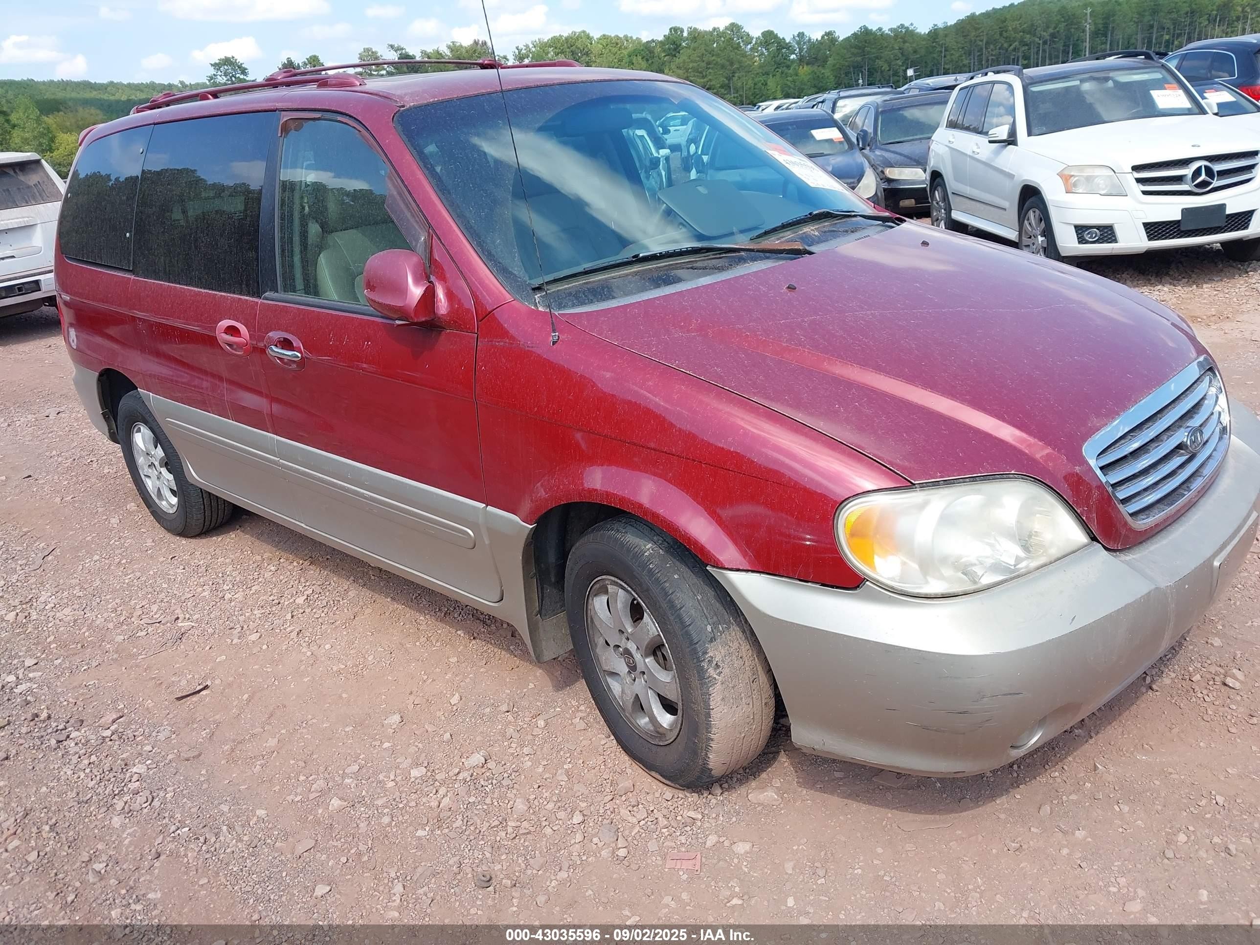 2005 Kia Sedona Ex/lx Red vin: KNDUP131456649425