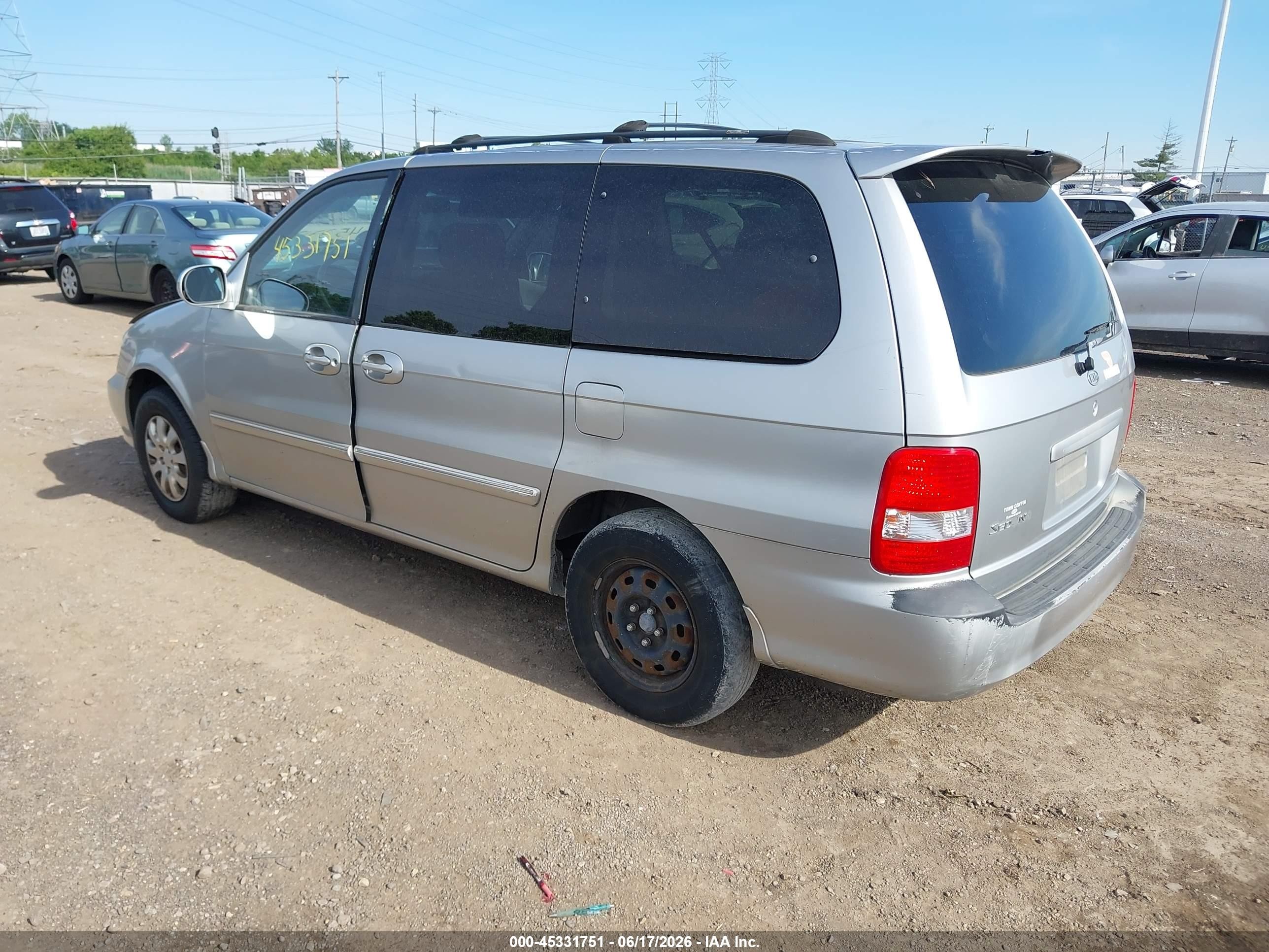 2005 Kia Sedona Ex/lx Silver vin: KNDUP131456651188