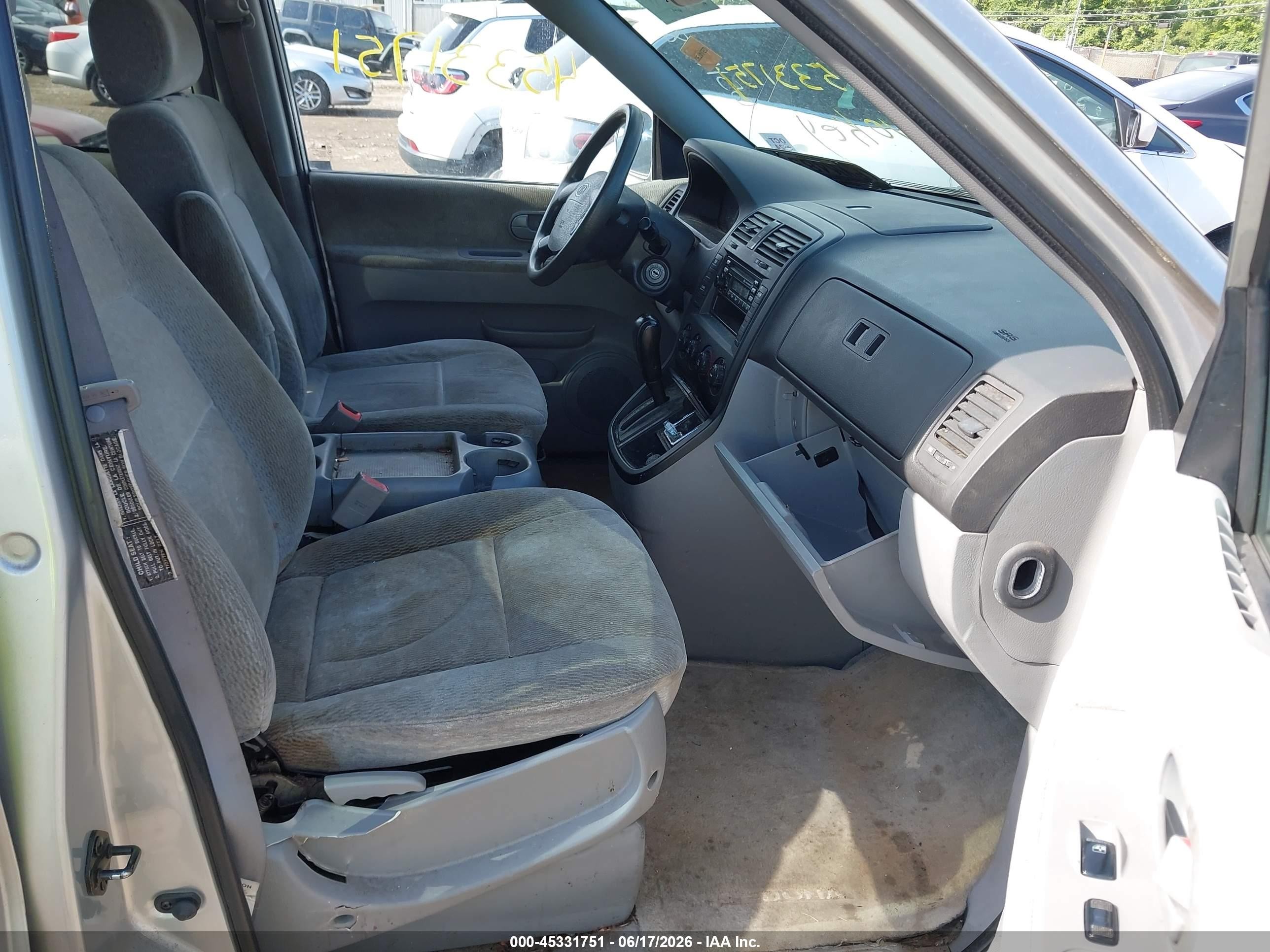 2005 Kia Sedona Ex/lx Silver vin: KNDUP131456651188