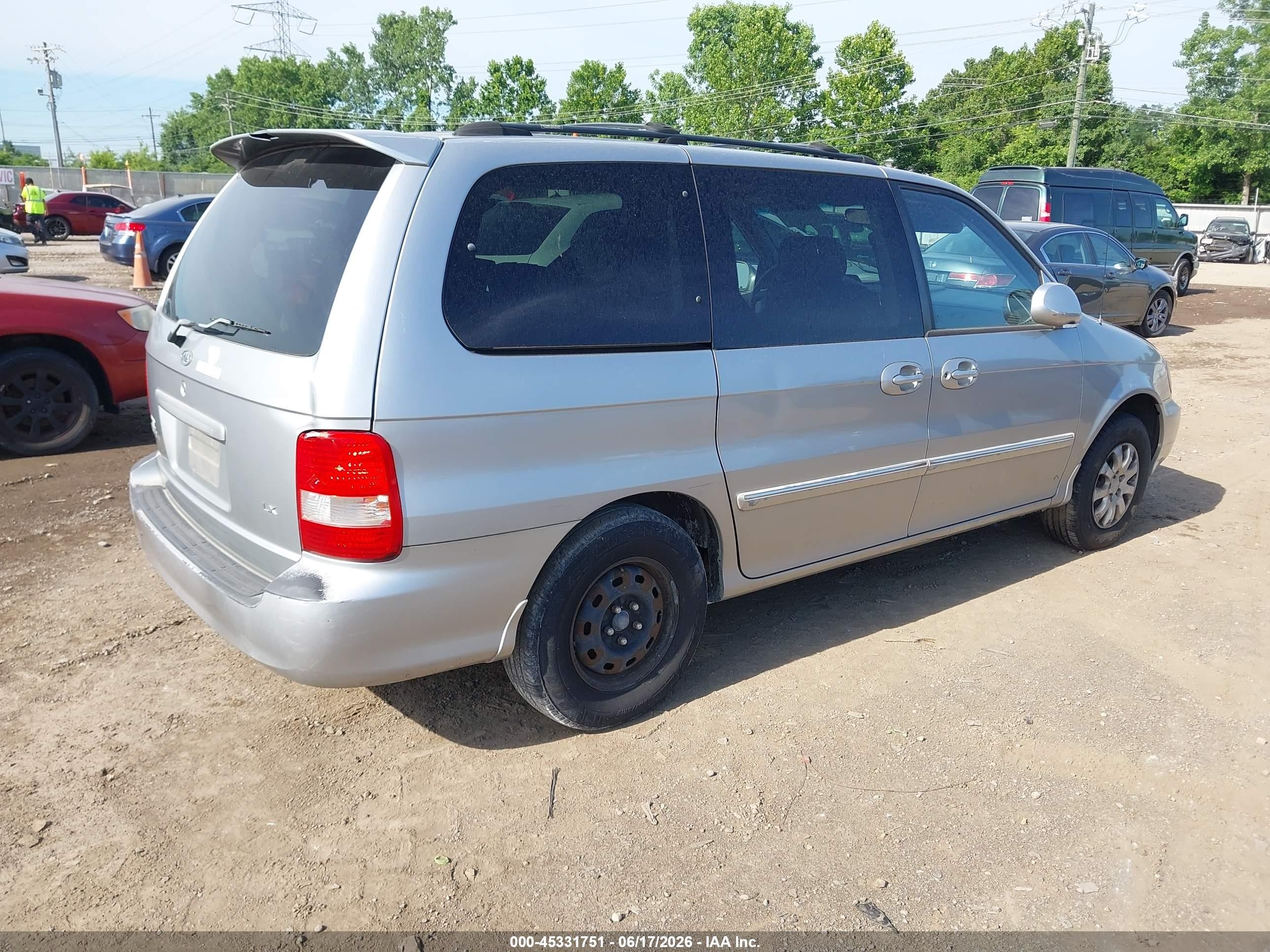 2005 Kia Sedona Ex/lx Silver vin: KNDUP131456651188