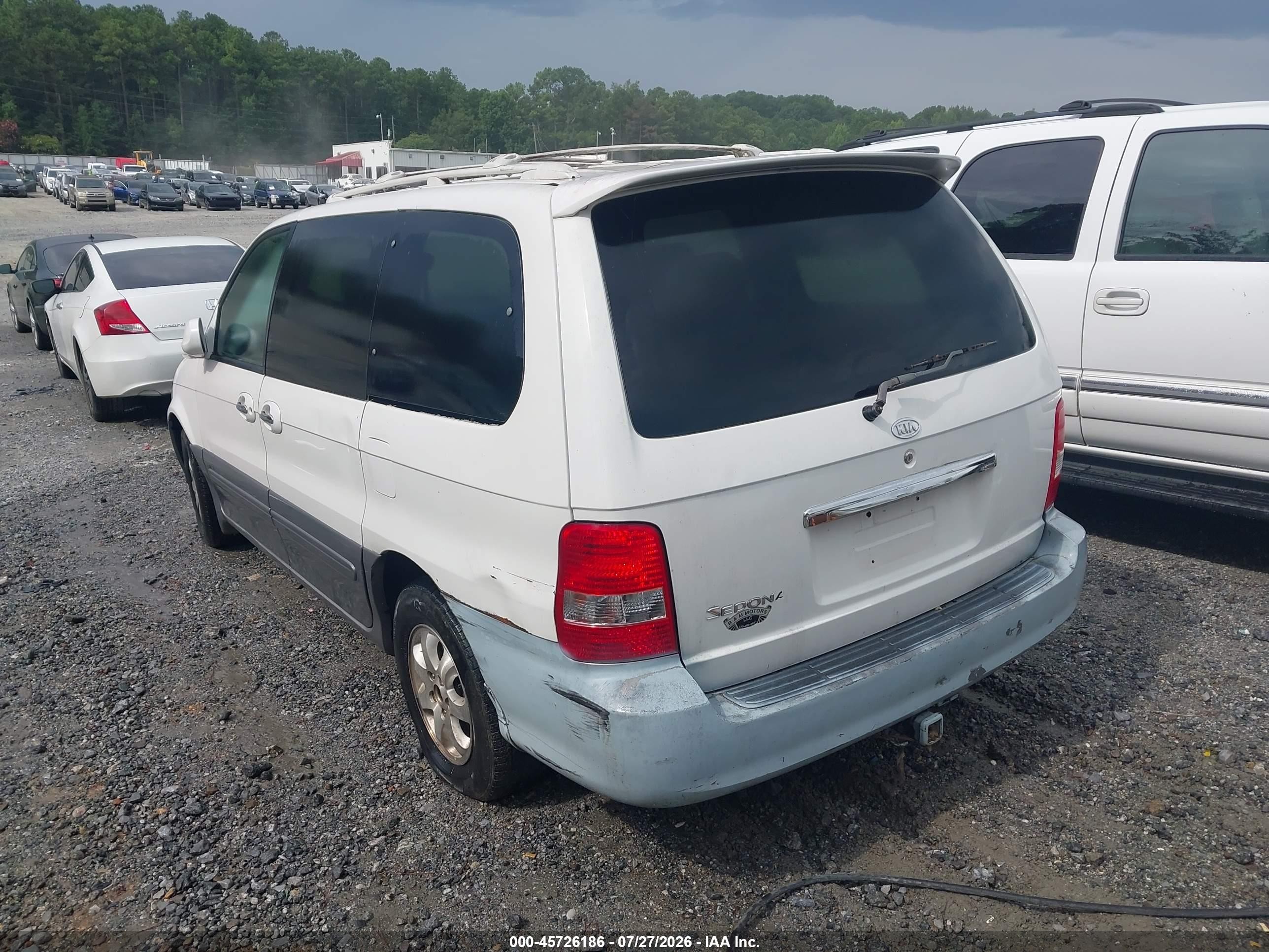 2005 Kia Sedona Ex/lx White vin: KNDUP131856635642
