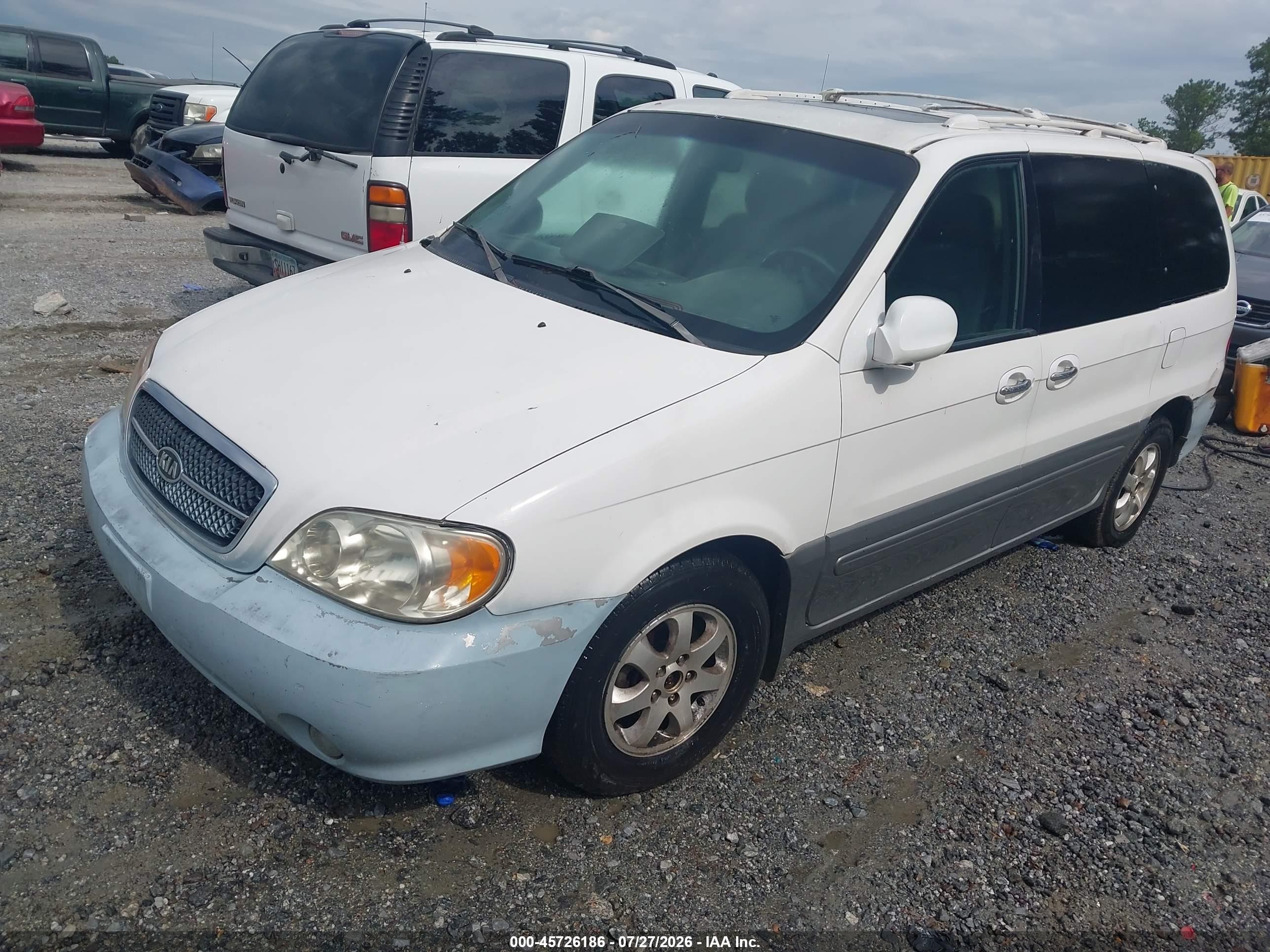 2005 Kia Sedona Ex/lx White vin: KNDUP131856635642