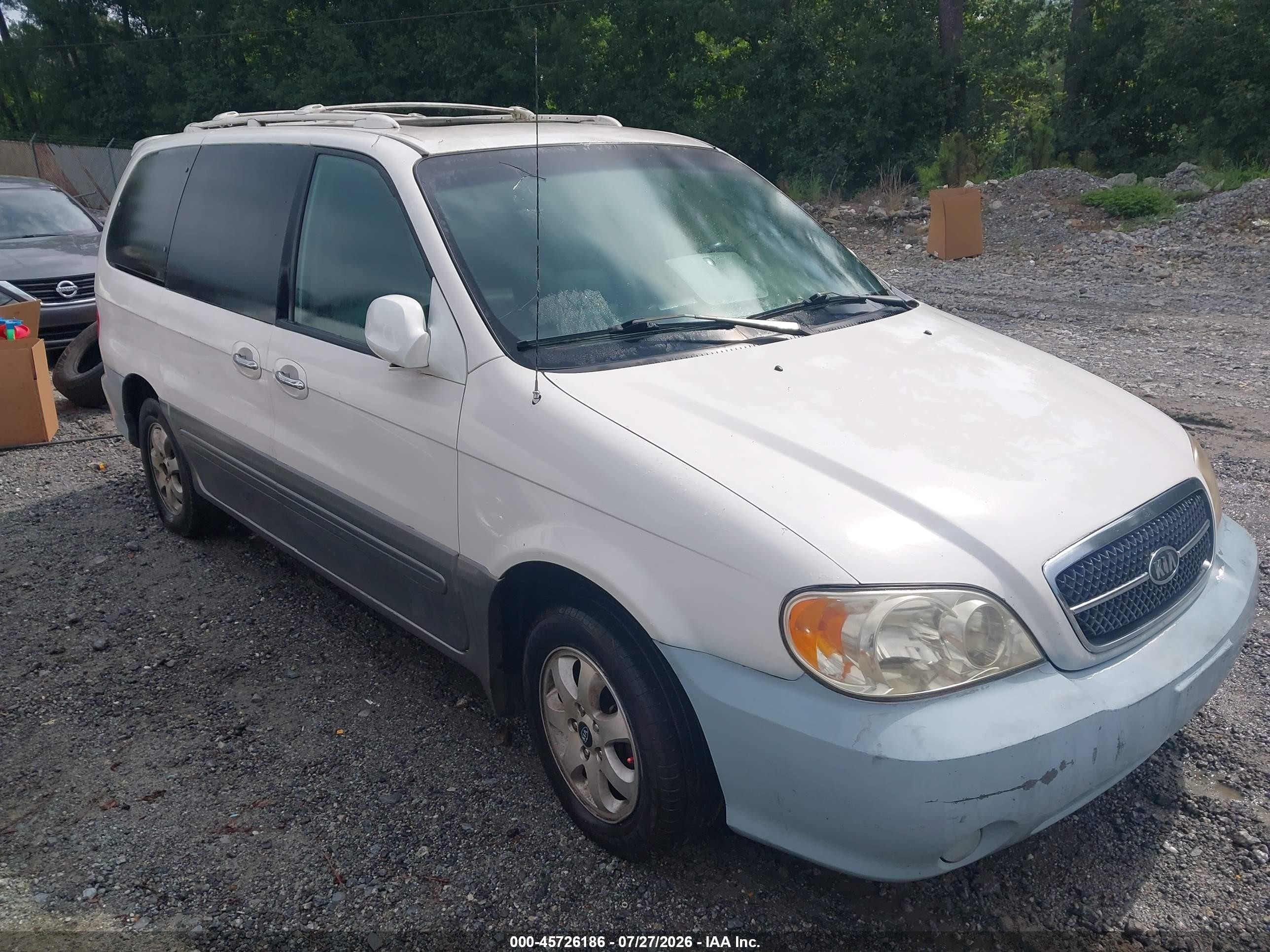 2005 Kia Sedona Ex/lx White vin: KNDUP131856635642