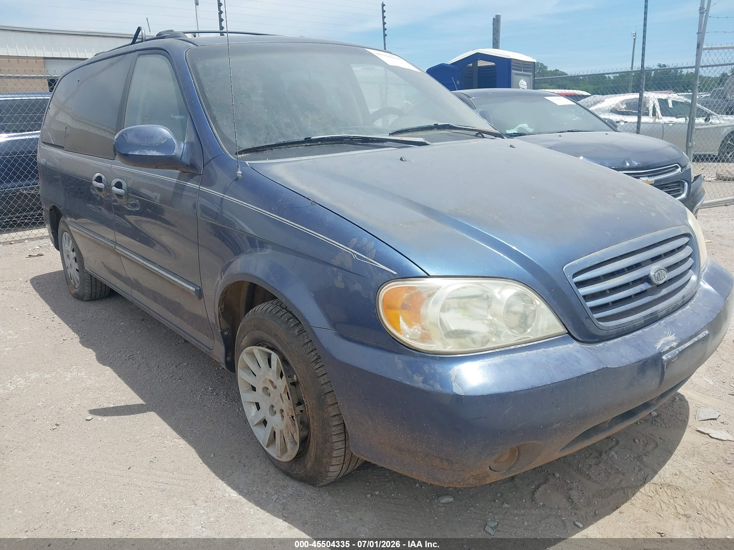 2003 Kia Sedona Ex/lx Blue vin: KNDUP131X36433835