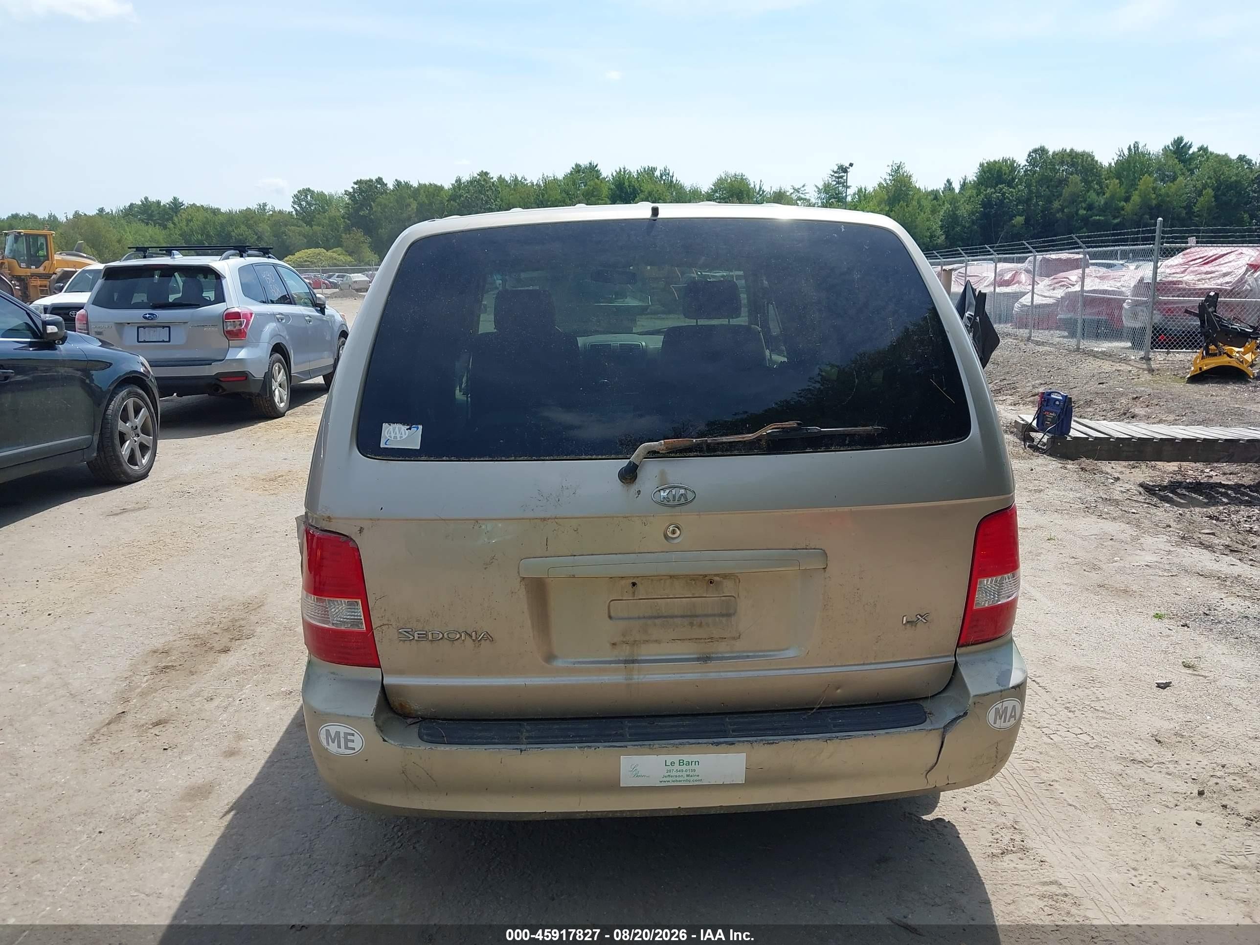 2004 Kia Sedona Ex/lx Gold vin: KNDUP131X46537789