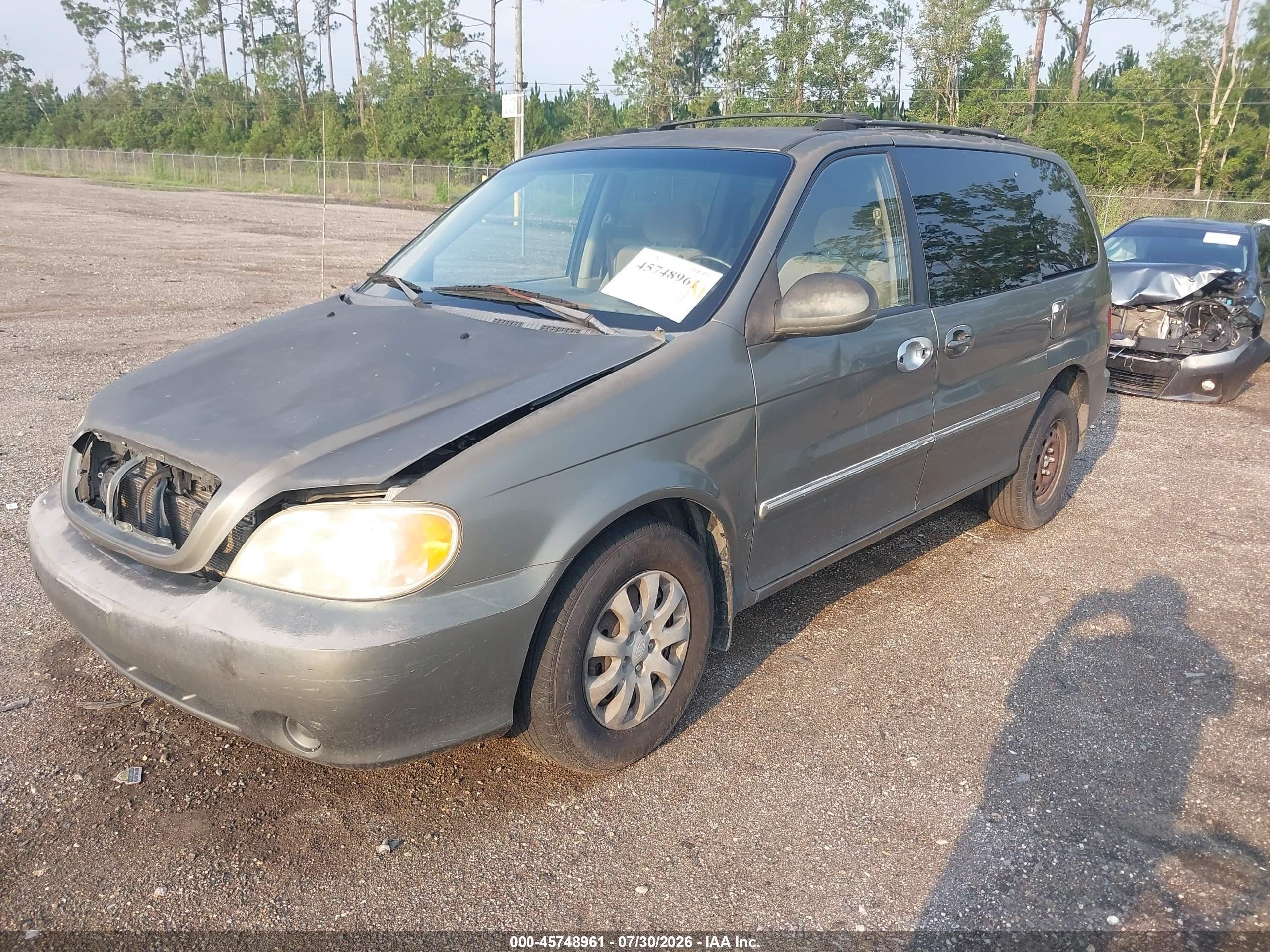 2005 Kia Sedona Ex/lx Gray vin: KNDUP132156700856