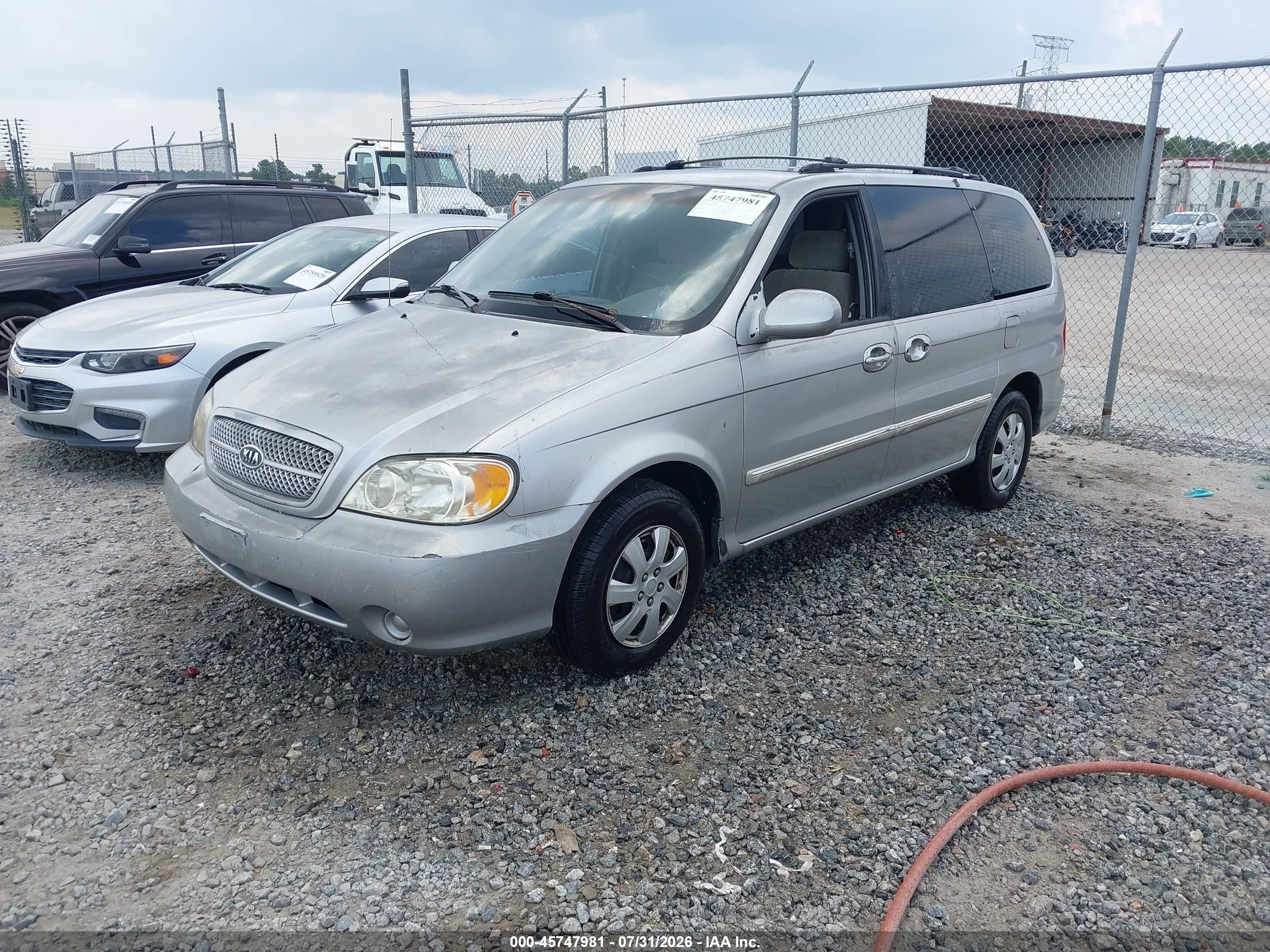 2005 Kia Sedona Ex/lx Gray vin: KNDUP132256689222