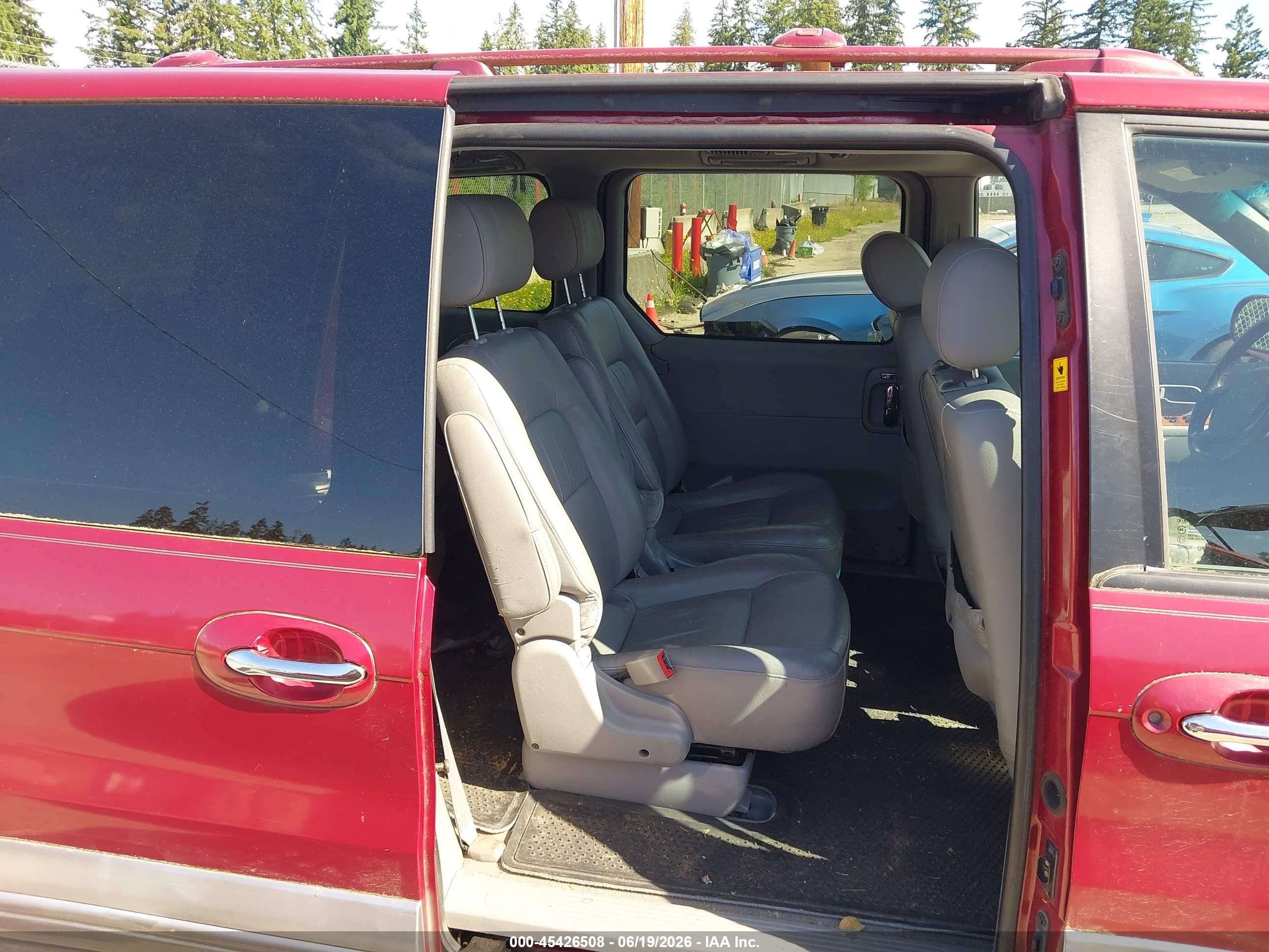 2005 Kia Sedona Ex/lx Red vin: KNDUP132456690520