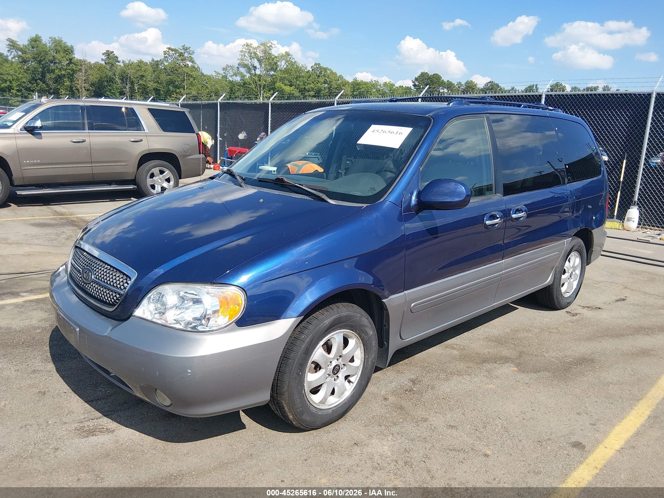 2005 Kia Sedona Ex/lx Blue vin: KNDUP132856684753
