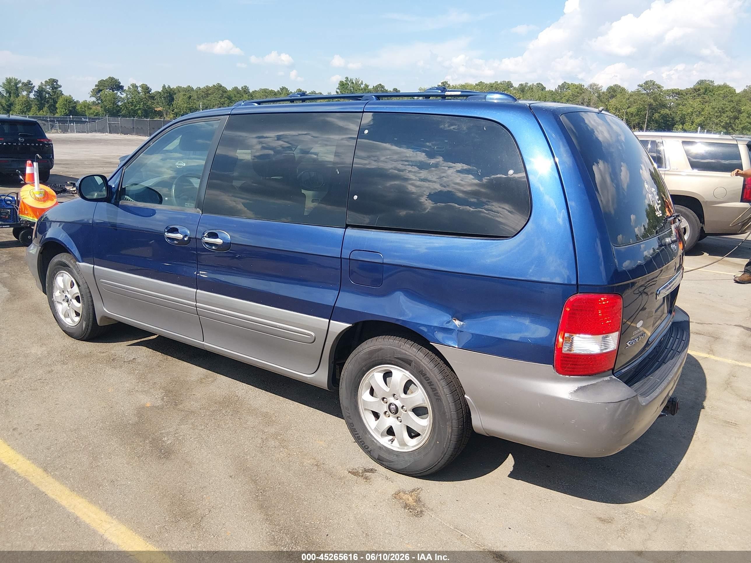 2005 Kia Sedona Ex/lx Blue vin: KNDUP132856684753