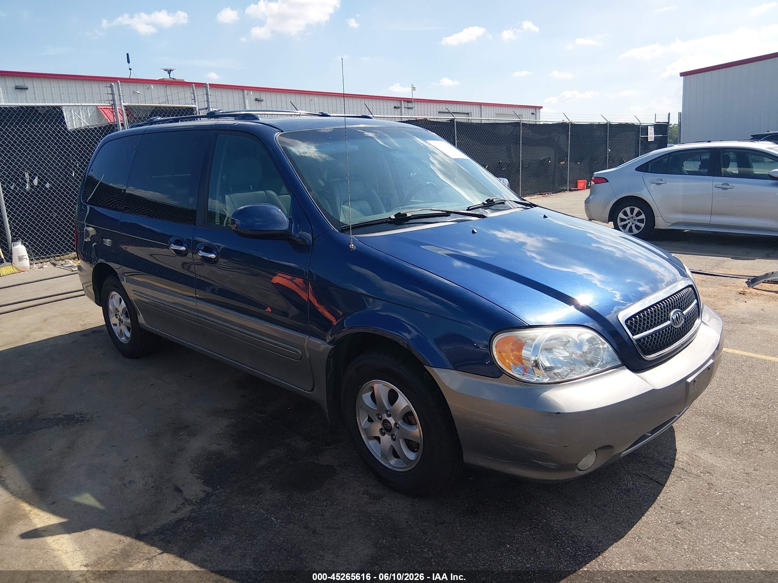 2005 Kia Sedona Ex/lx Blue vin: KNDUP132856684753