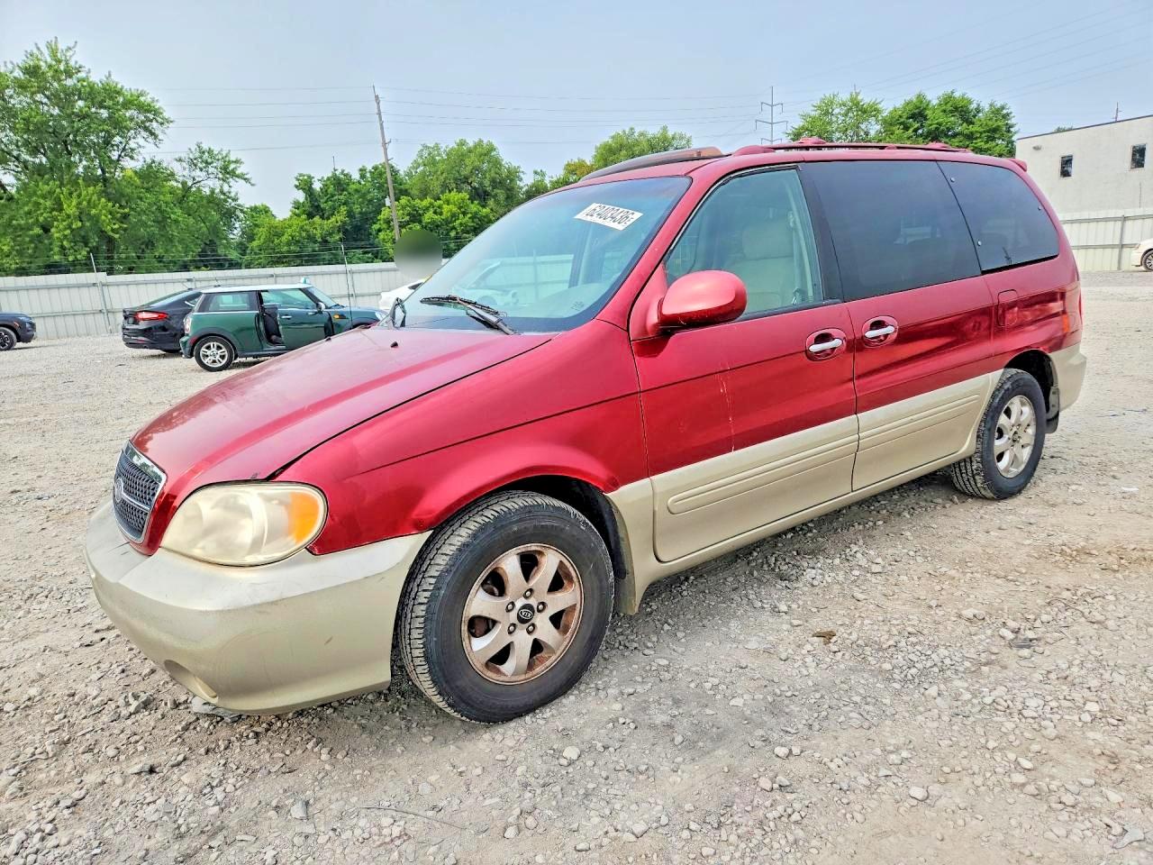 2005 Kia Sedona Lx Red vin: KNDUP132956673020