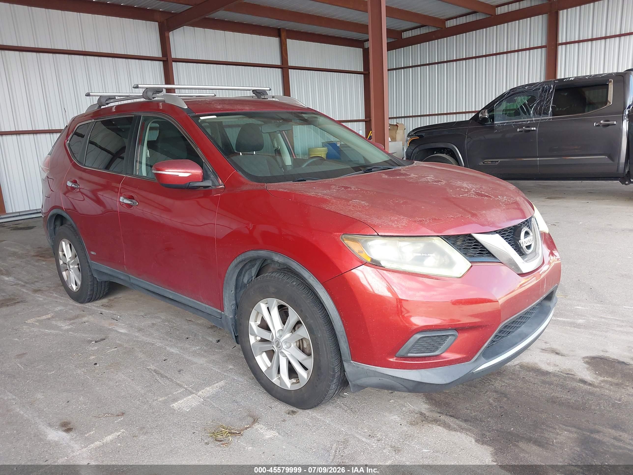 2015 Nissan Rogue Sv Красный vin: KNMAT2MT0FP501448