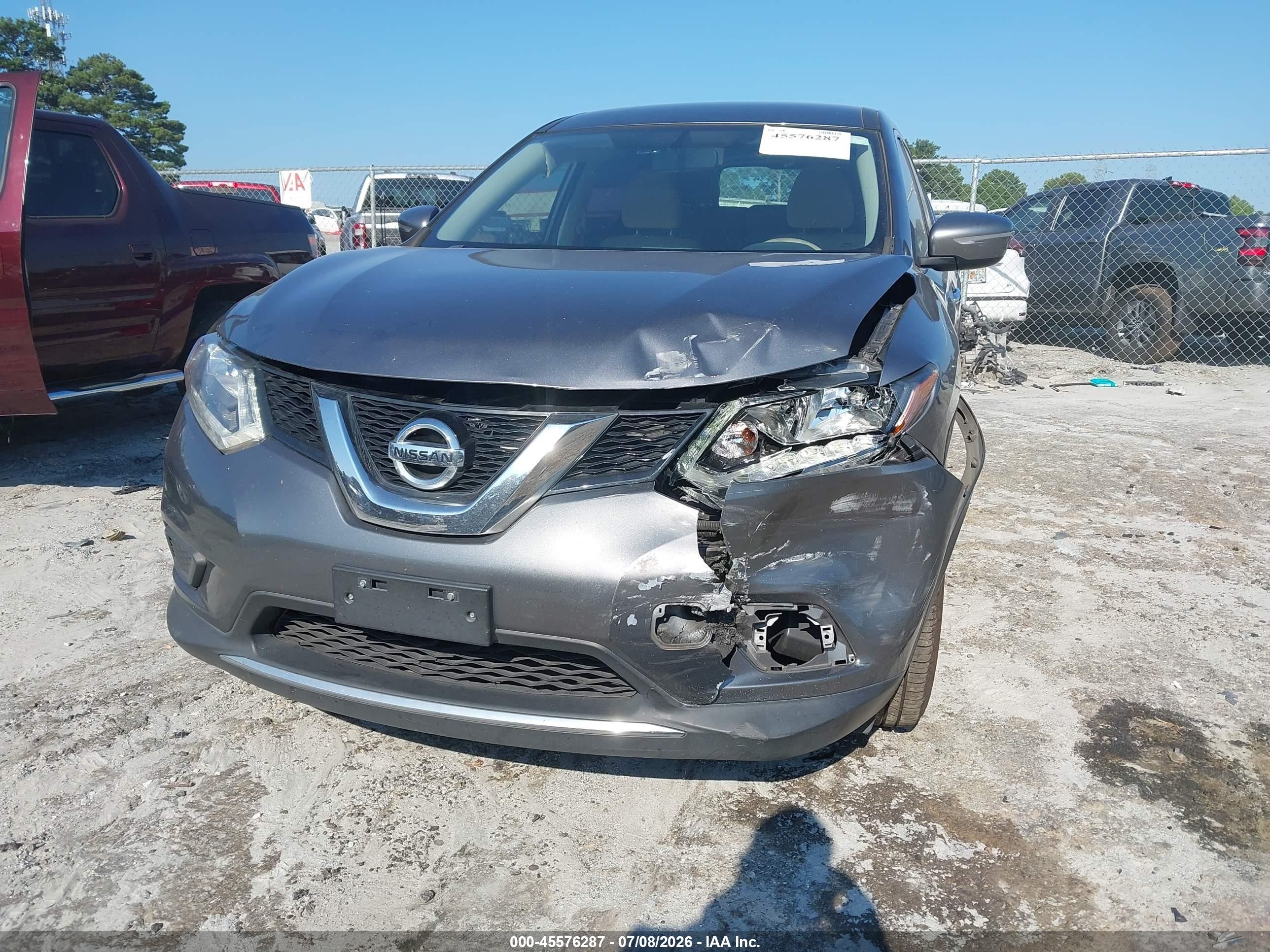 2015 Nissan Rogue S Gray vin: KNMAT2MT0FP505290