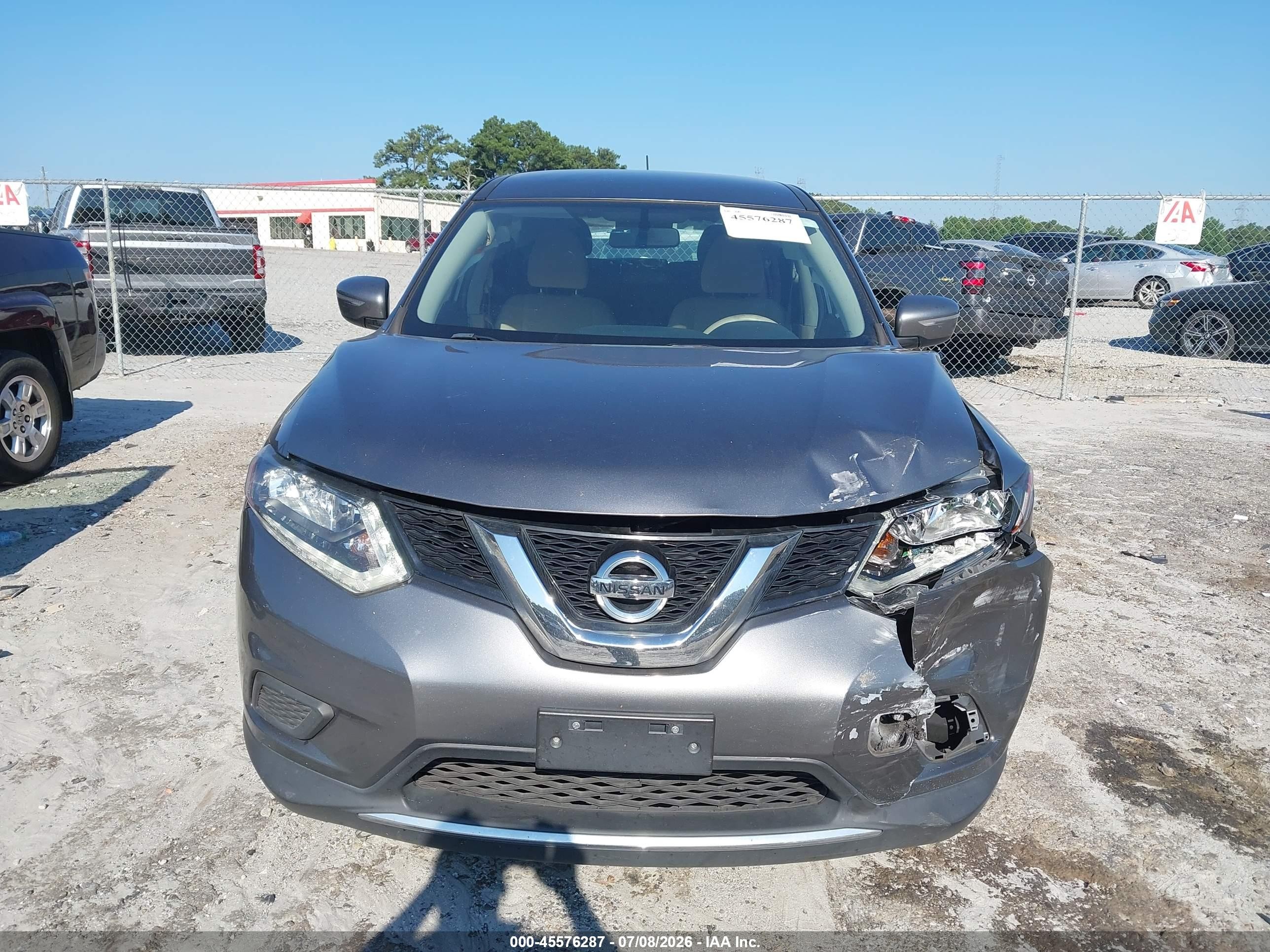 2015 Nissan Rogue S Gray vin: KNMAT2MT0FP505290